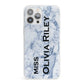 Full Name Grey Marble iPhone 13 Pro Max Clear Bumper Case