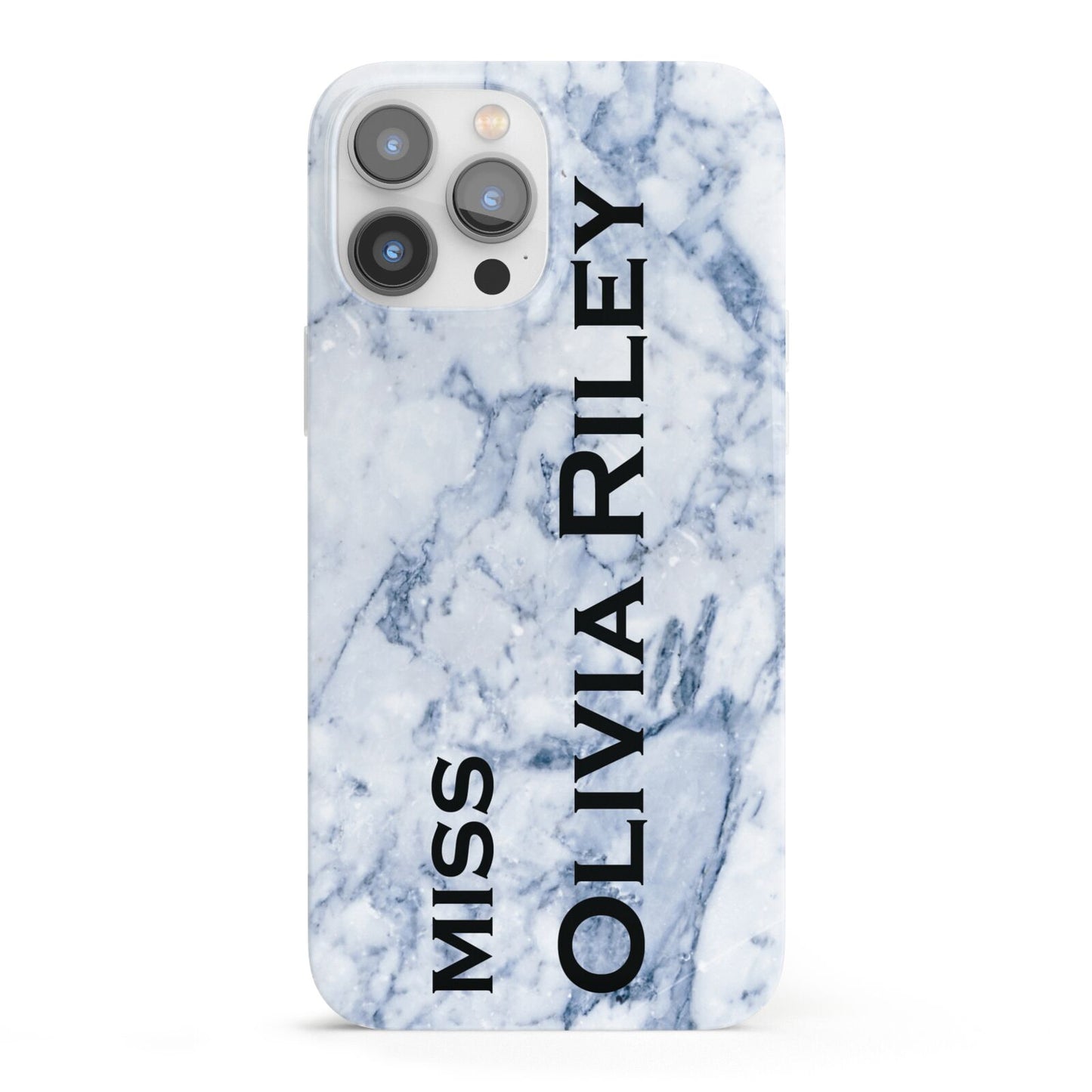Full Name Grey Marble iPhone 13 Pro Max Full Wrap 3D Snap Case