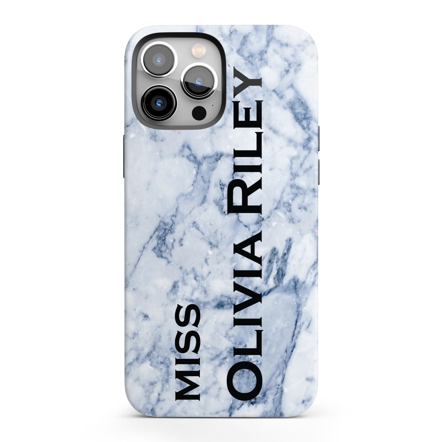 Full Name Grey Marble iPhone 13 Pro Max Full Wrap 3D Tough Case