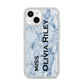 Full Name Grey Marble iPhone 14 Glitter Tough Case Starlight