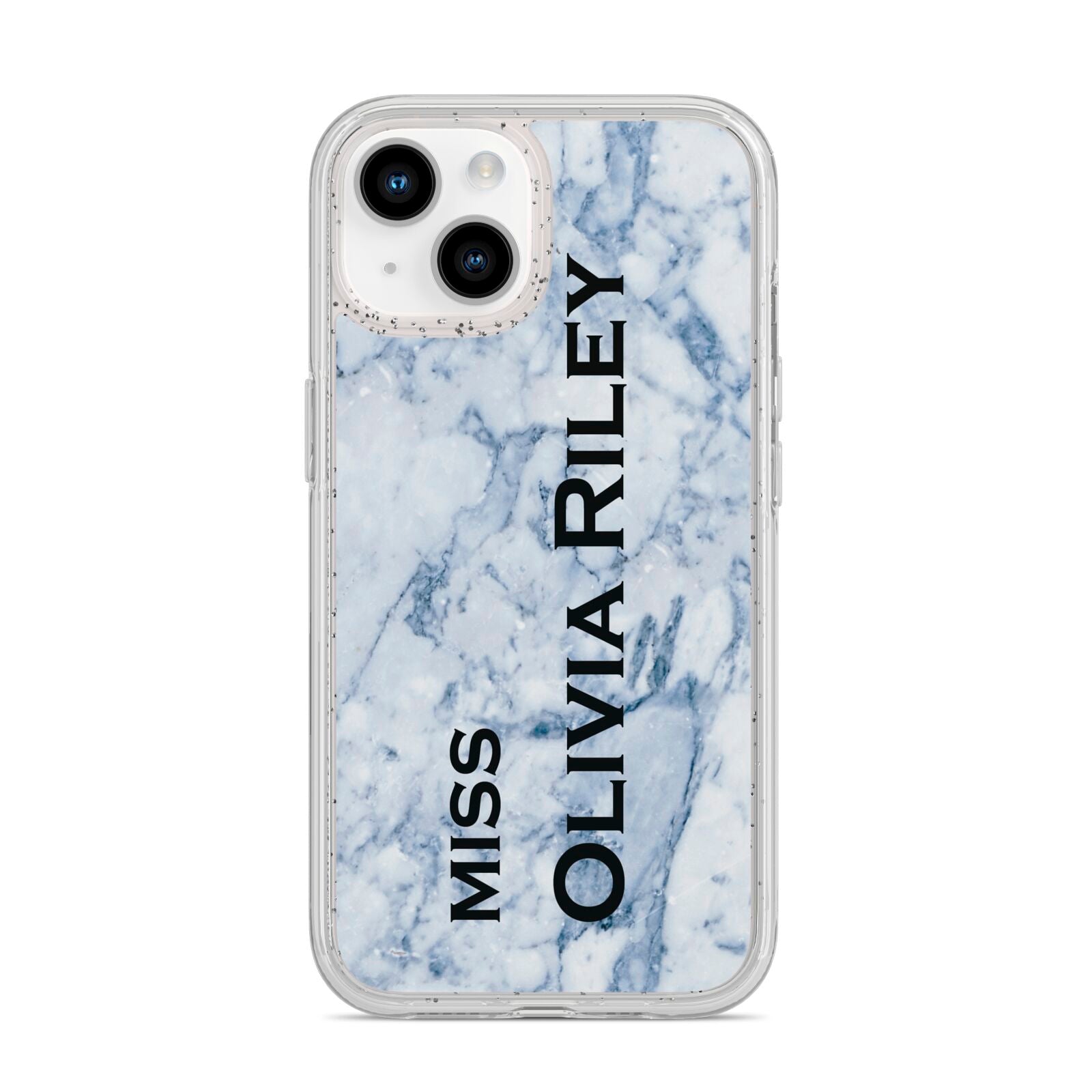 Full Name Grey Marble iPhone 14 Glitter Tough Case Starlight
