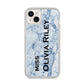 Full Name Grey Marble iPhone 14 Plus Glitter Tough Case Starlight