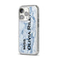 Full Name Grey Marble iPhone 14 Pro Glitter Tough Case Silver Angled Image