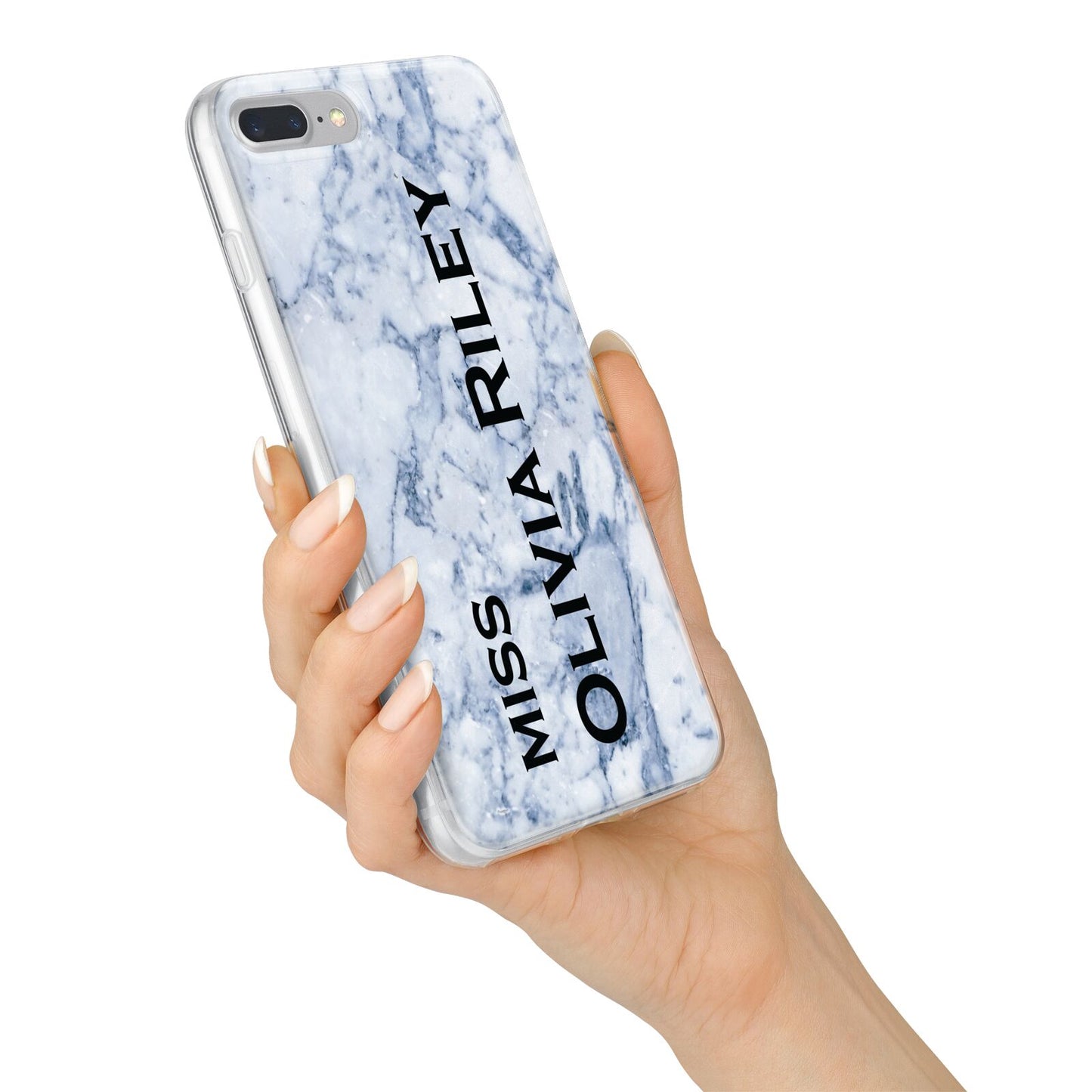 Full Name Grey Marble iPhone 7 Plus Bumper Case on Silver iPhone Alternative Image