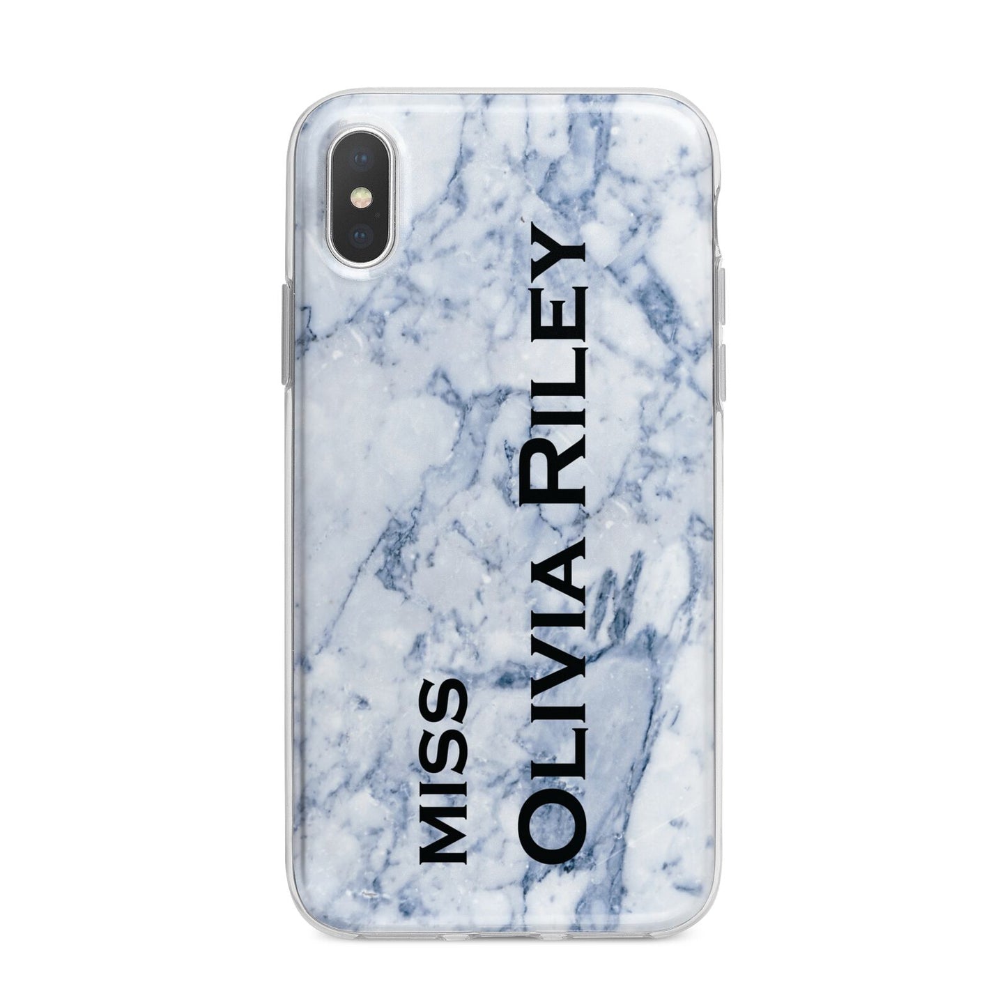 Full Name Grey Marble iPhone X Bumper Case on Silver iPhone Alternative Image 1