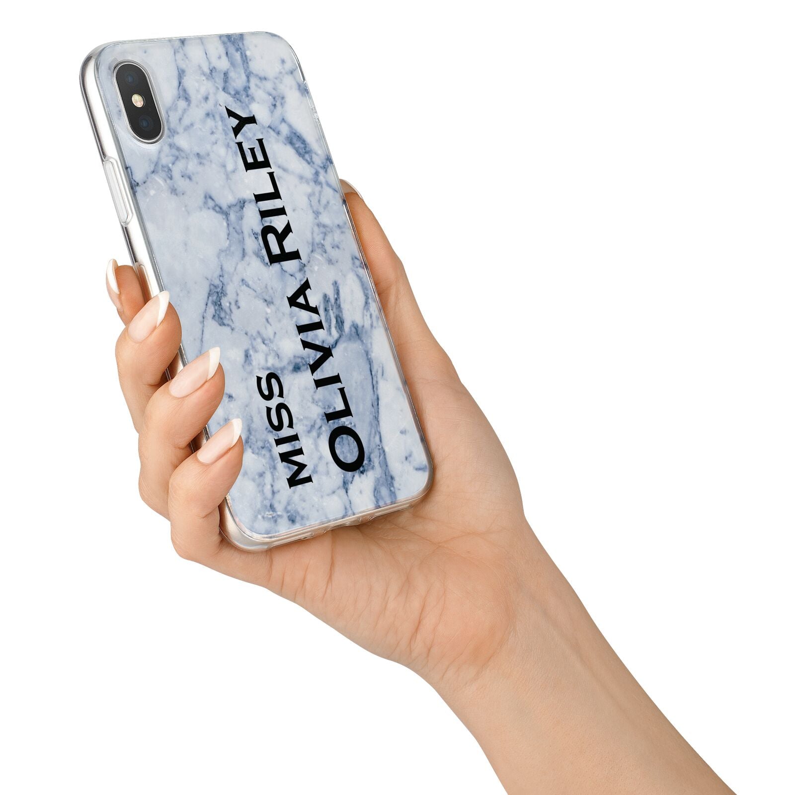 Full Name Grey Marble iPhone X Bumper Case on Silver iPhone Alternative Image 2