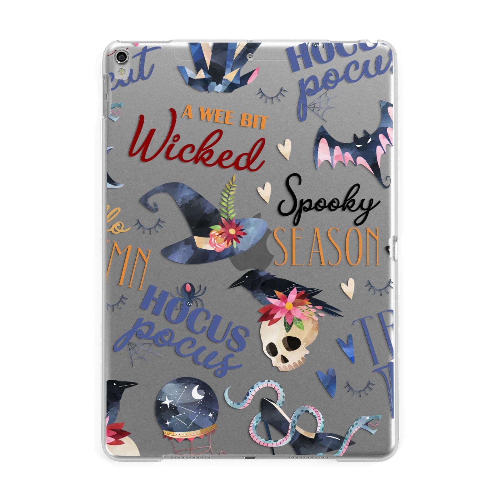 Fun Halloween Catchphrases and Watercolour Illustrations Apple iPad Silver Case