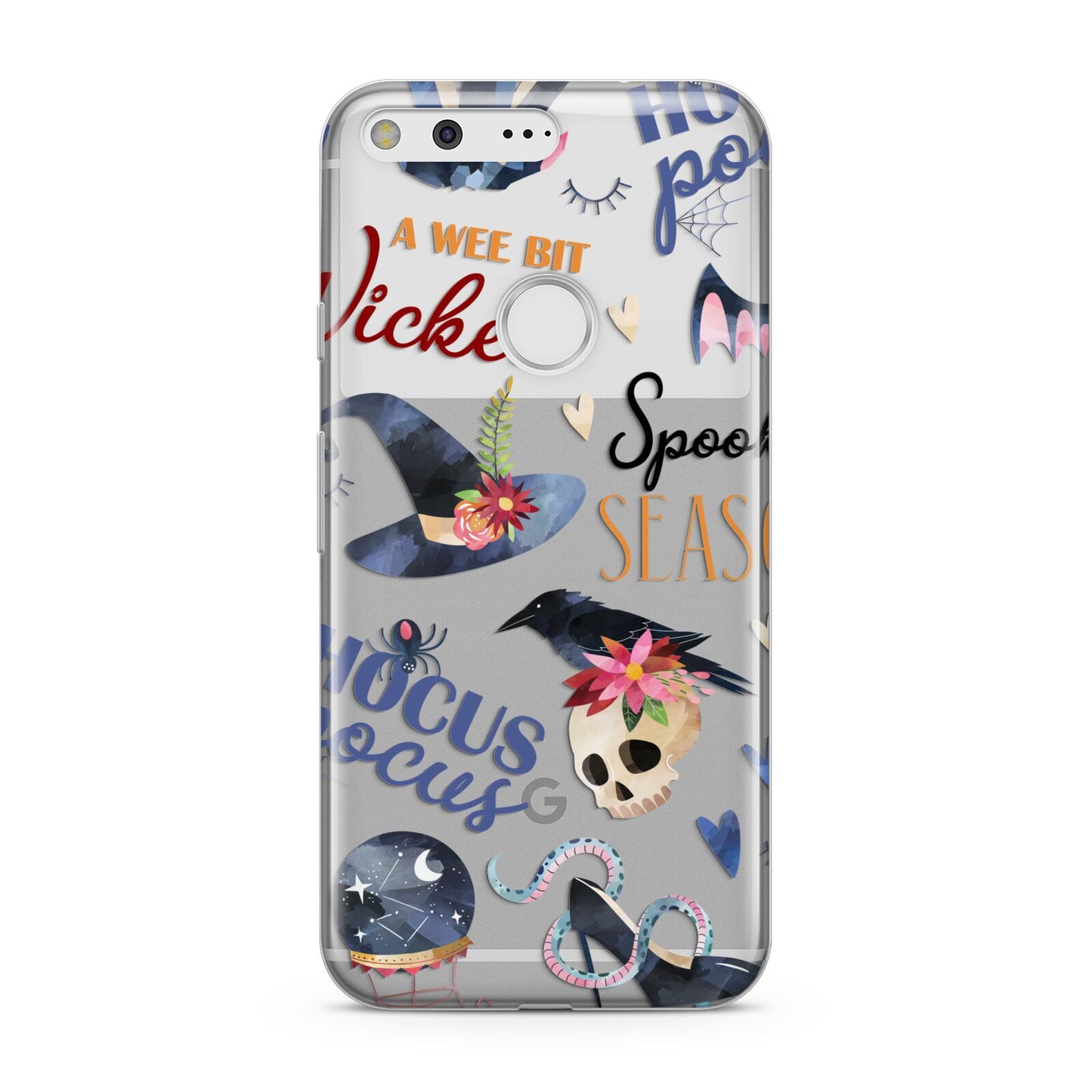 Fun Halloween Catchphrases and Watercolour Illustrations Google Pixel Case