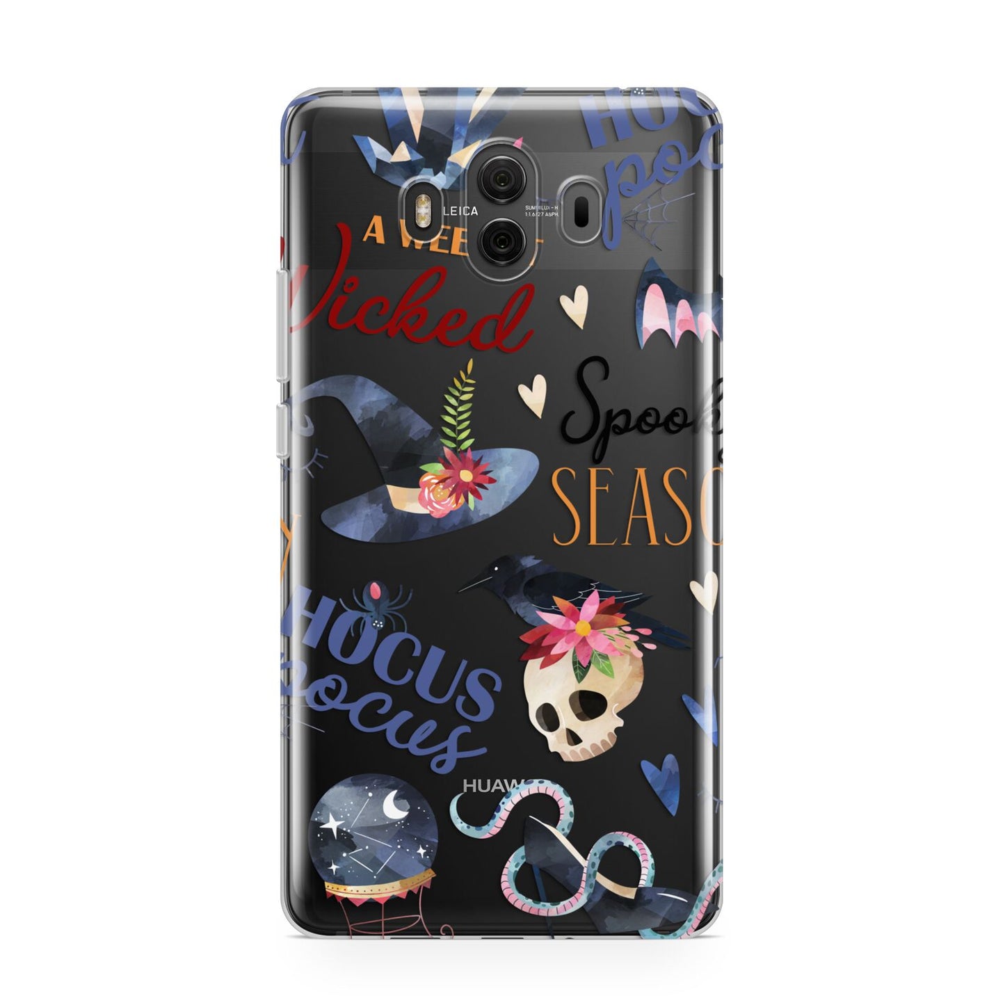 Fun Halloween Catchphrases and Watercolour Illustrations Huawei Mate 10 Protective Phone Case