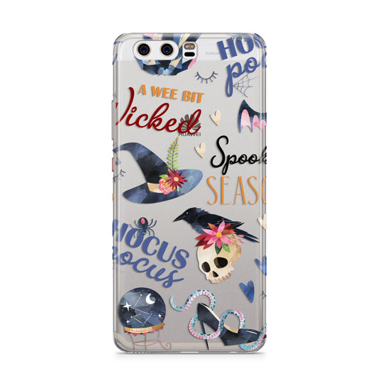 Fun Halloween Catchphrases and Watercolour Illustrations Huawei P10 Phone Case