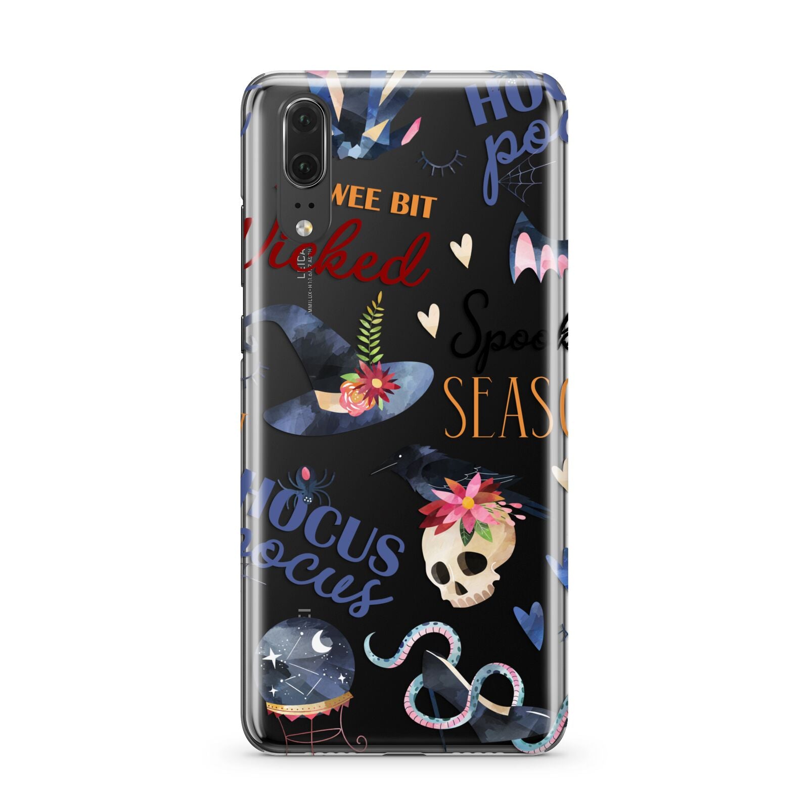 Fun Halloween Catchphrases and Watercolour Illustrations Huawei P20 Phone Case