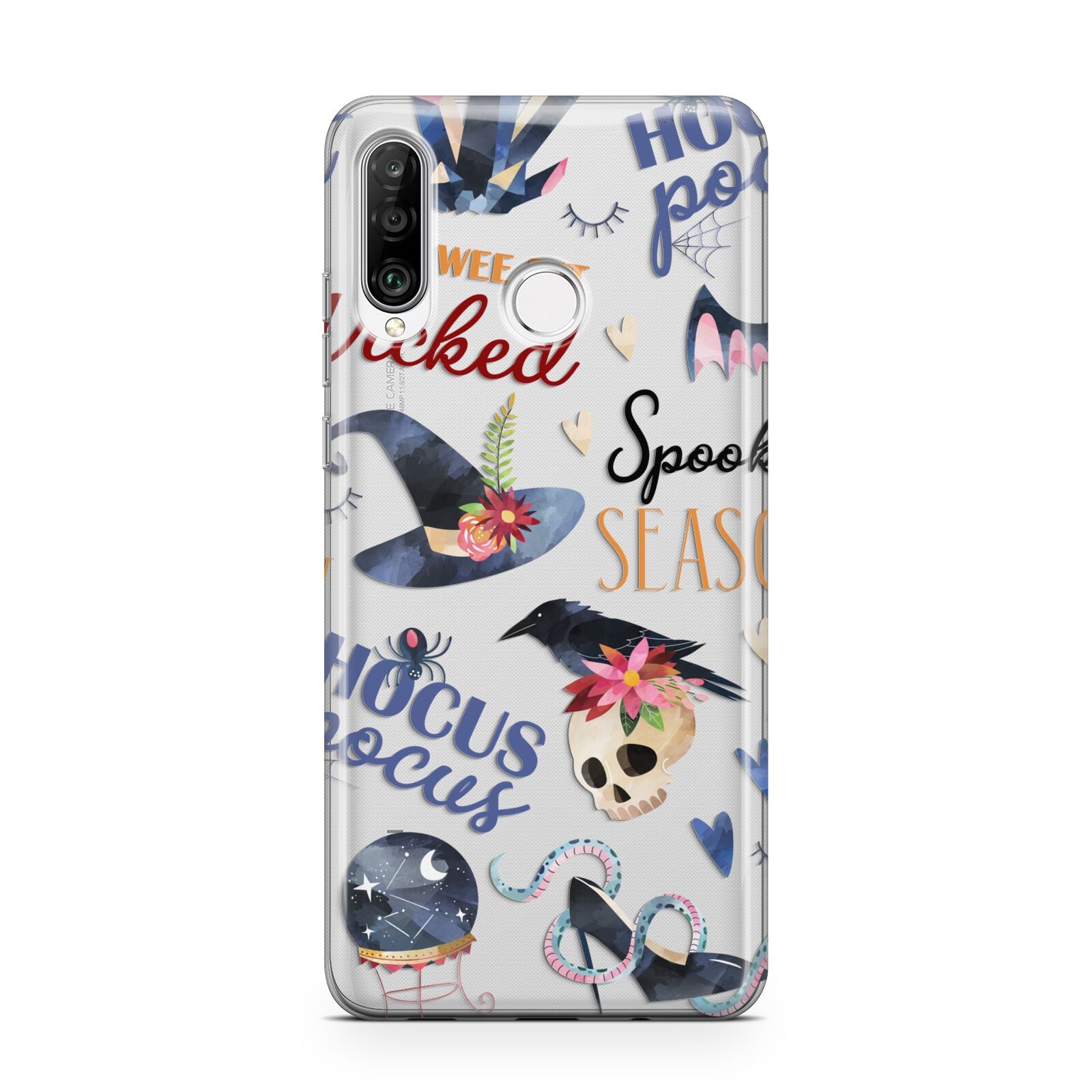 Fun Halloween Catchphrases and Watercolour Illustrations Huawei P30 Lite Phone Case