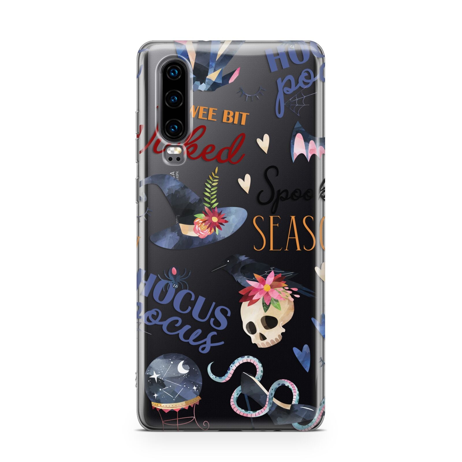 Fun Halloween Catchphrases and Watercolour Illustrations Huawei P30 Phone Case