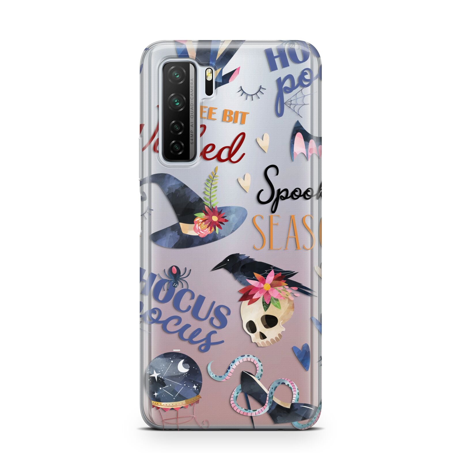 Fun Halloween Catchphrases and Watercolour Illustrations Huawei P40 Lite 5G Phone Case