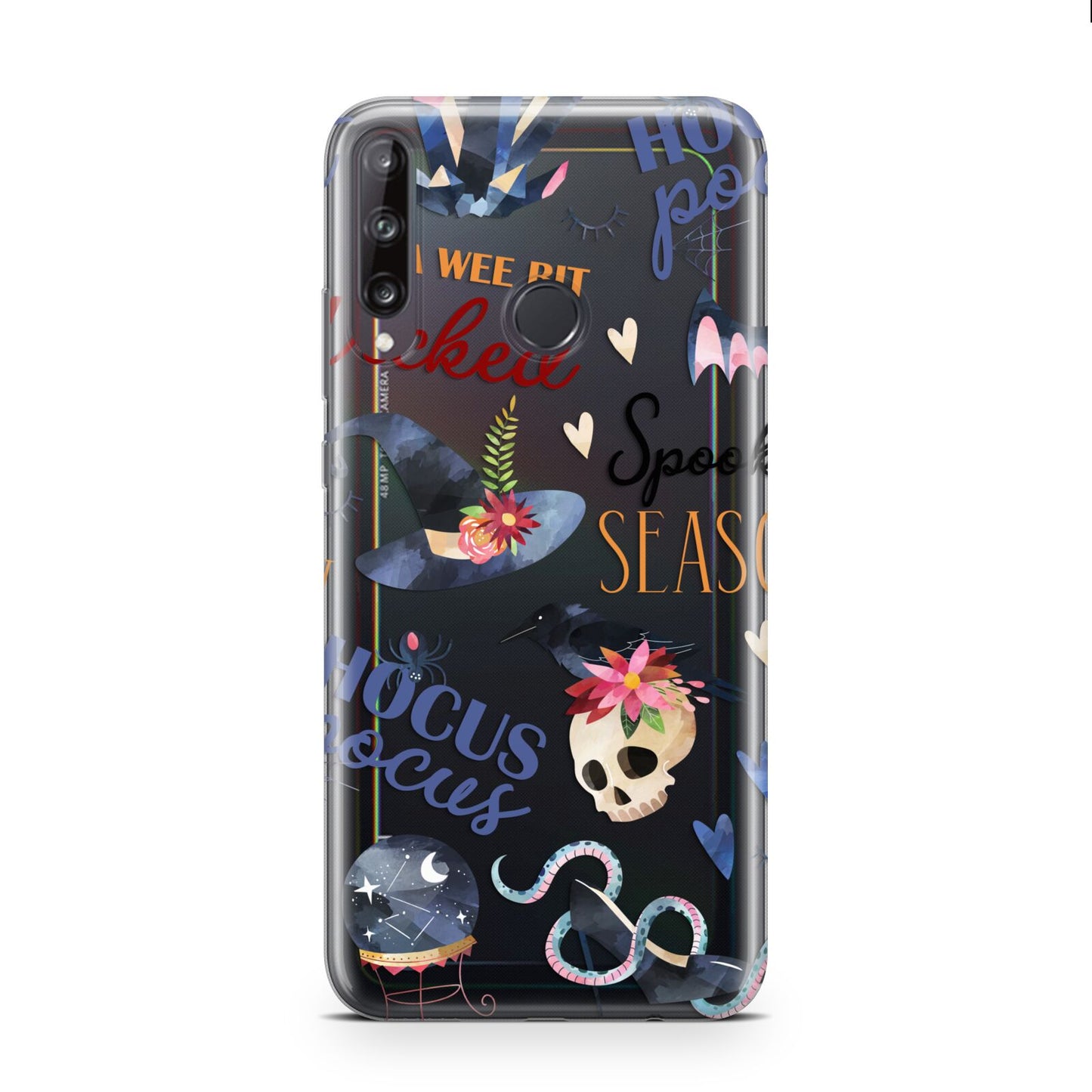 Fun Halloween Catchphrases and Watercolour Illustrations Huawei P40 Lite E Phone Case