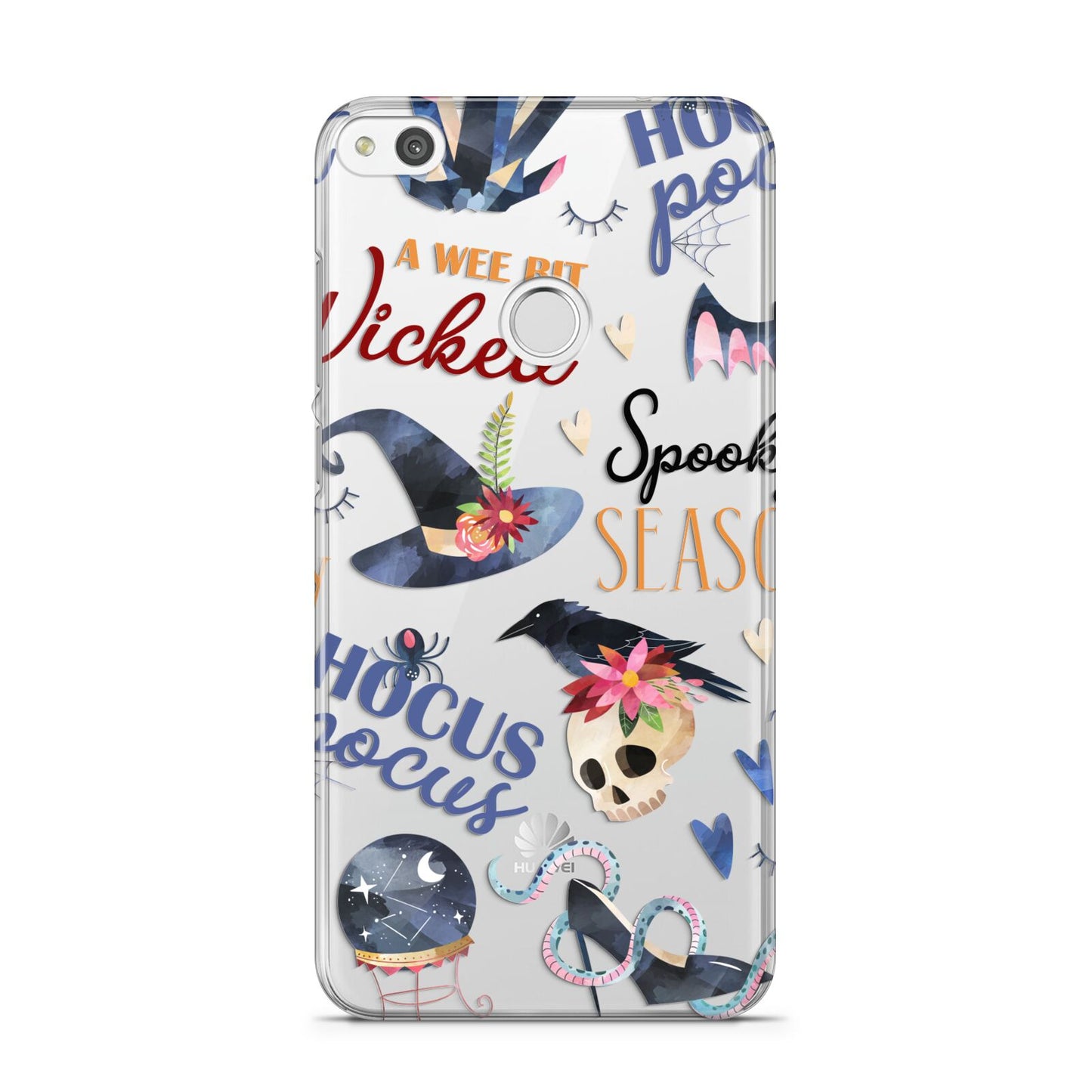 Fun Halloween Catchphrases and Watercolour Illustrations Huawei P8 Lite Case