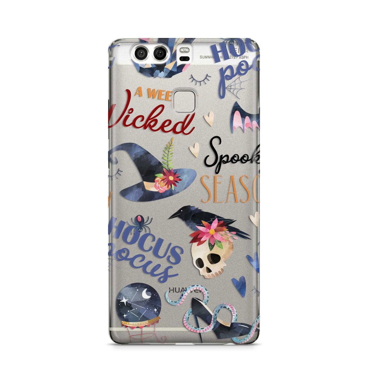 Fun Halloween Catchphrases and Watercolour Illustrations Huawei P9 Case