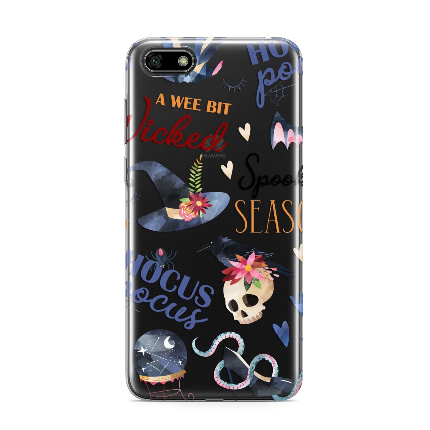 Fun Halloween Catchphrases and Watercolour Illustrations Huawei Y5 Prime 2018 Phone Case