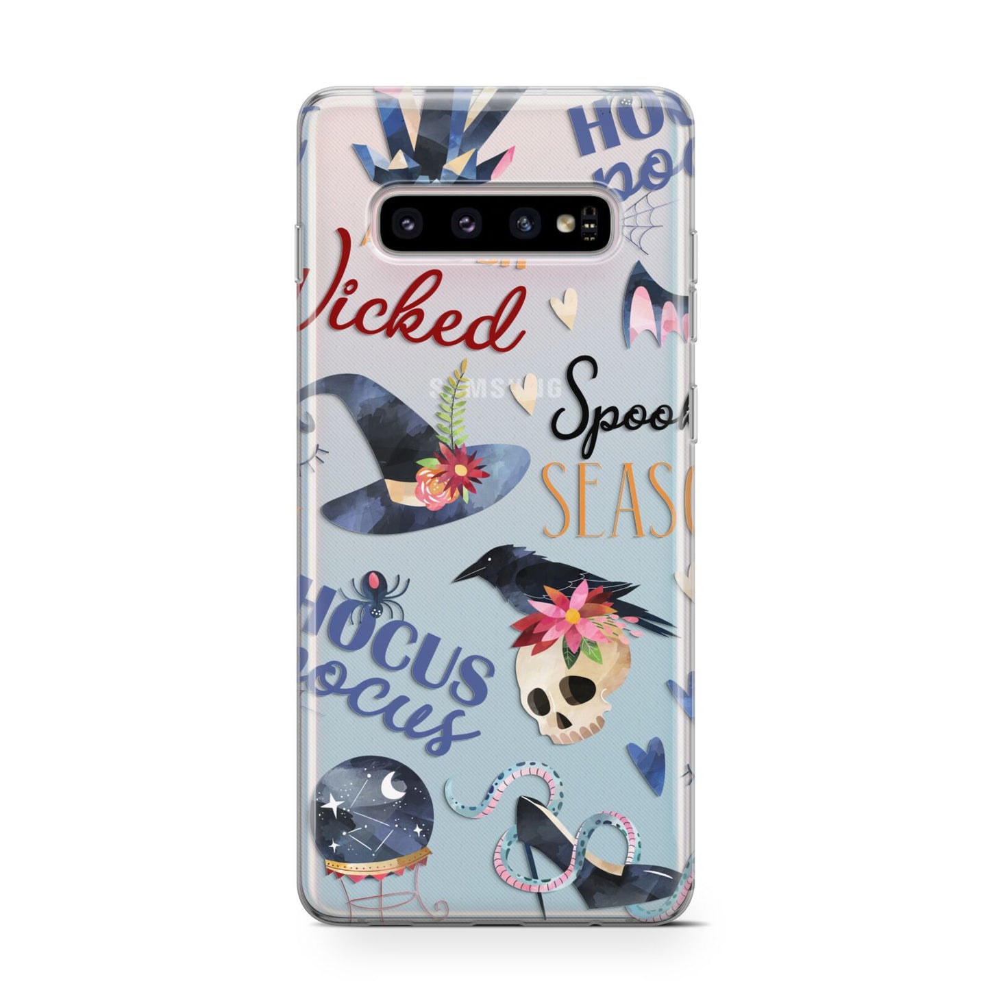 Fun Halloween Catchphrases and Watercolour Illustrations Protective Samsung Galaxy Case