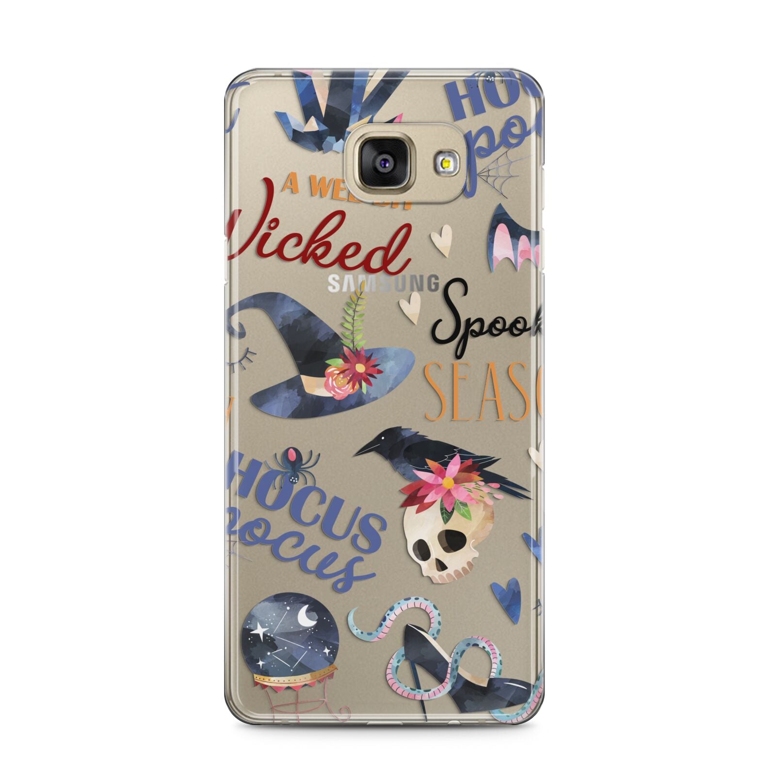 Fun Halloween Catchphrases and Watercolour Illustrations Samsung Galaxy A5 2016 Case on gold phone