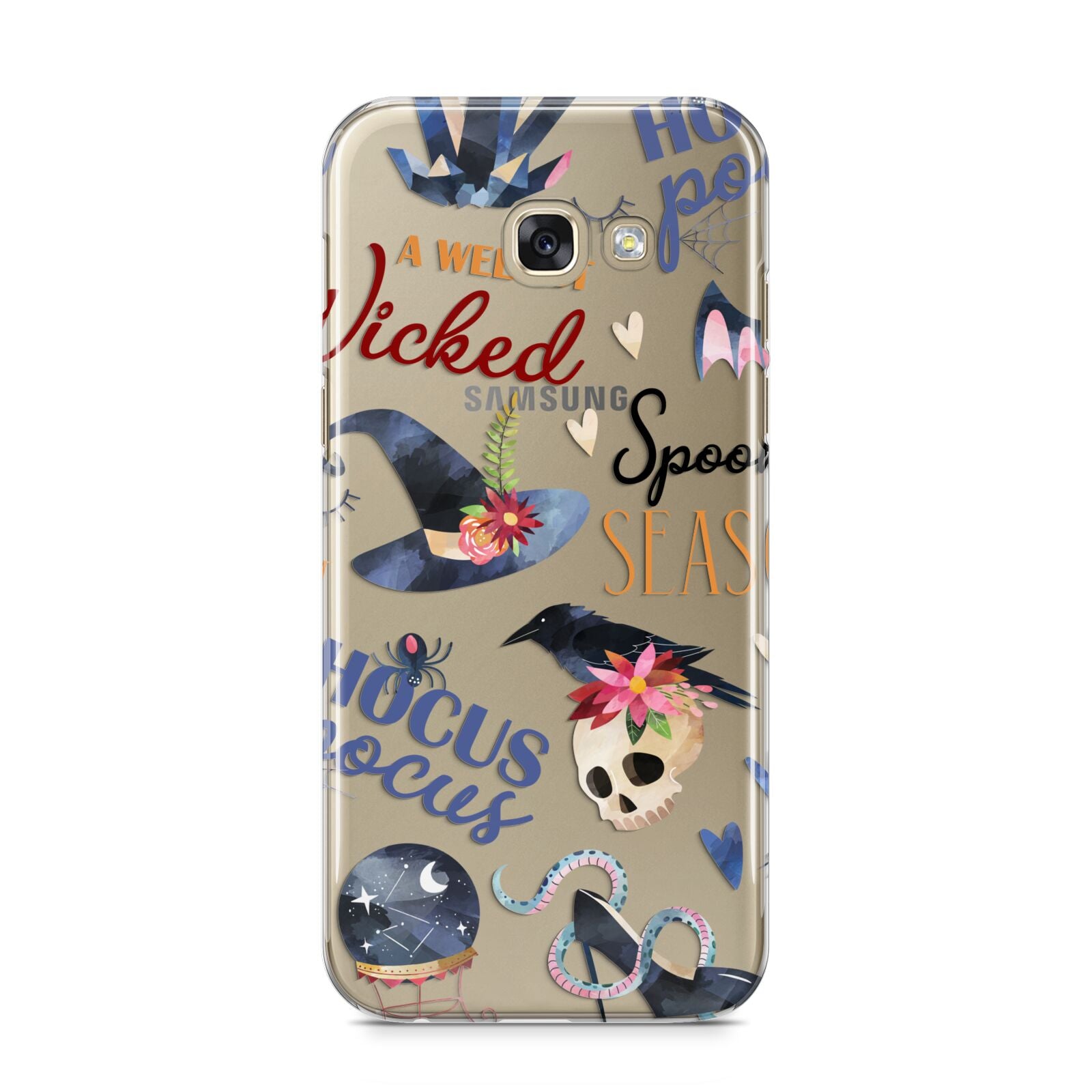 Fun Halloween Catchphrases and Watercolour Illustrations Samsung Galaxy A5 2017 Case on gold phone