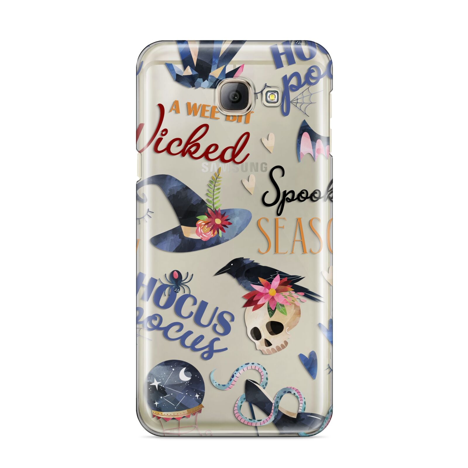 Fun Halloween Catchphrases and Watercolour Illustrations Samsung Galaxy A8 2016 Case