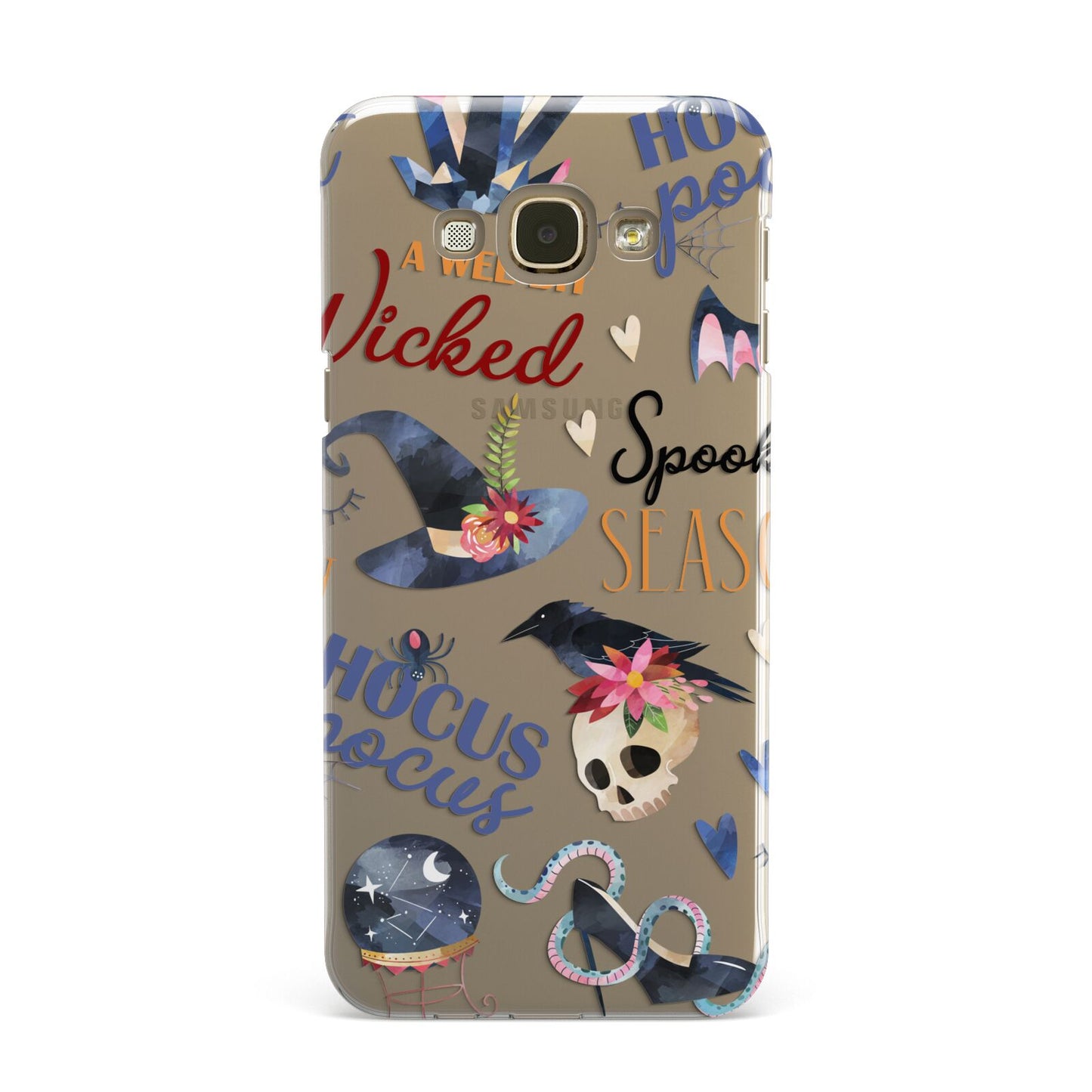 Fun Halloween Catchphrases and Watercolour Illustrations Samsung Galaxy A8 Case