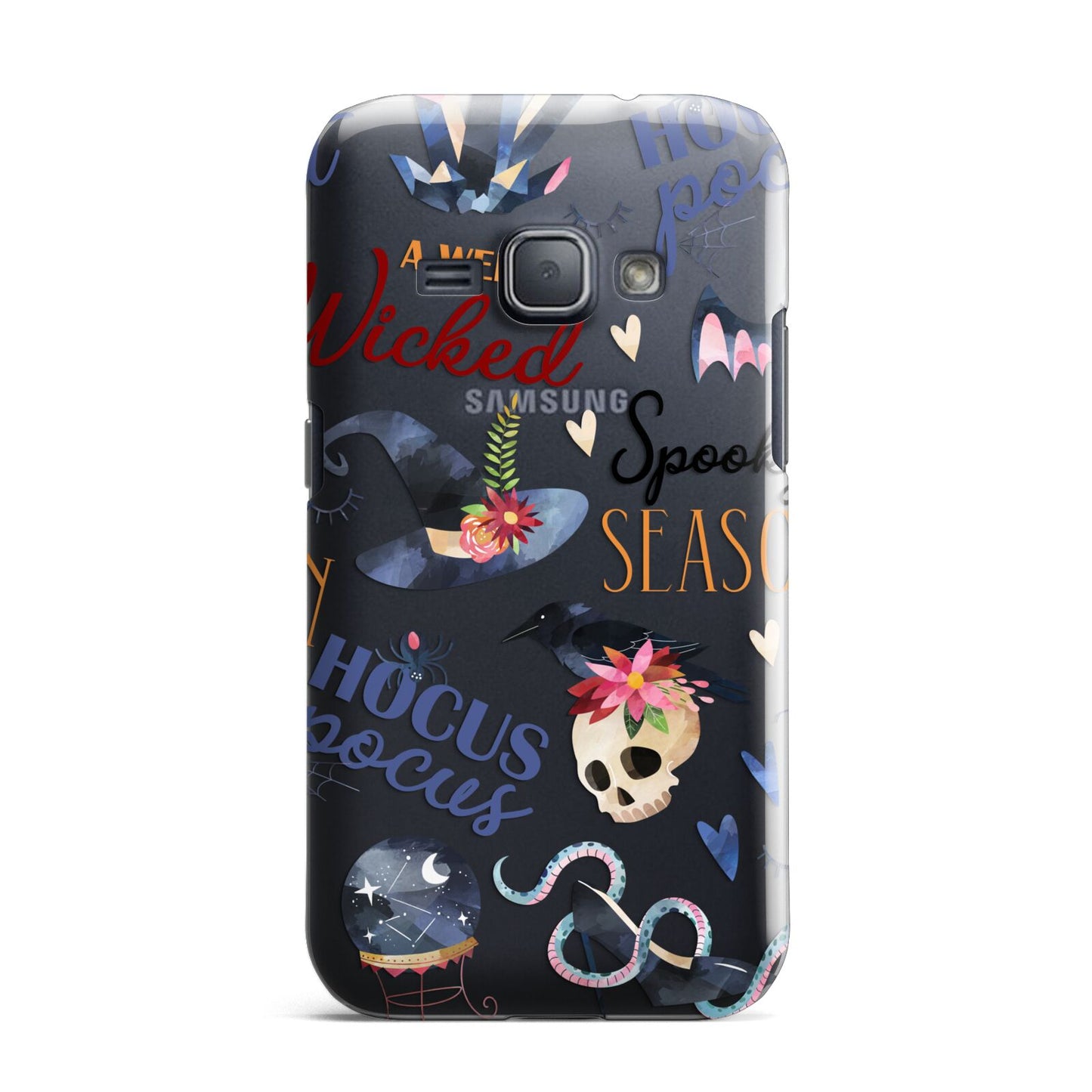 Fun Halloween Catchphrases and Watercolour Illustrations Samsung Galaxy J1 2016 Case