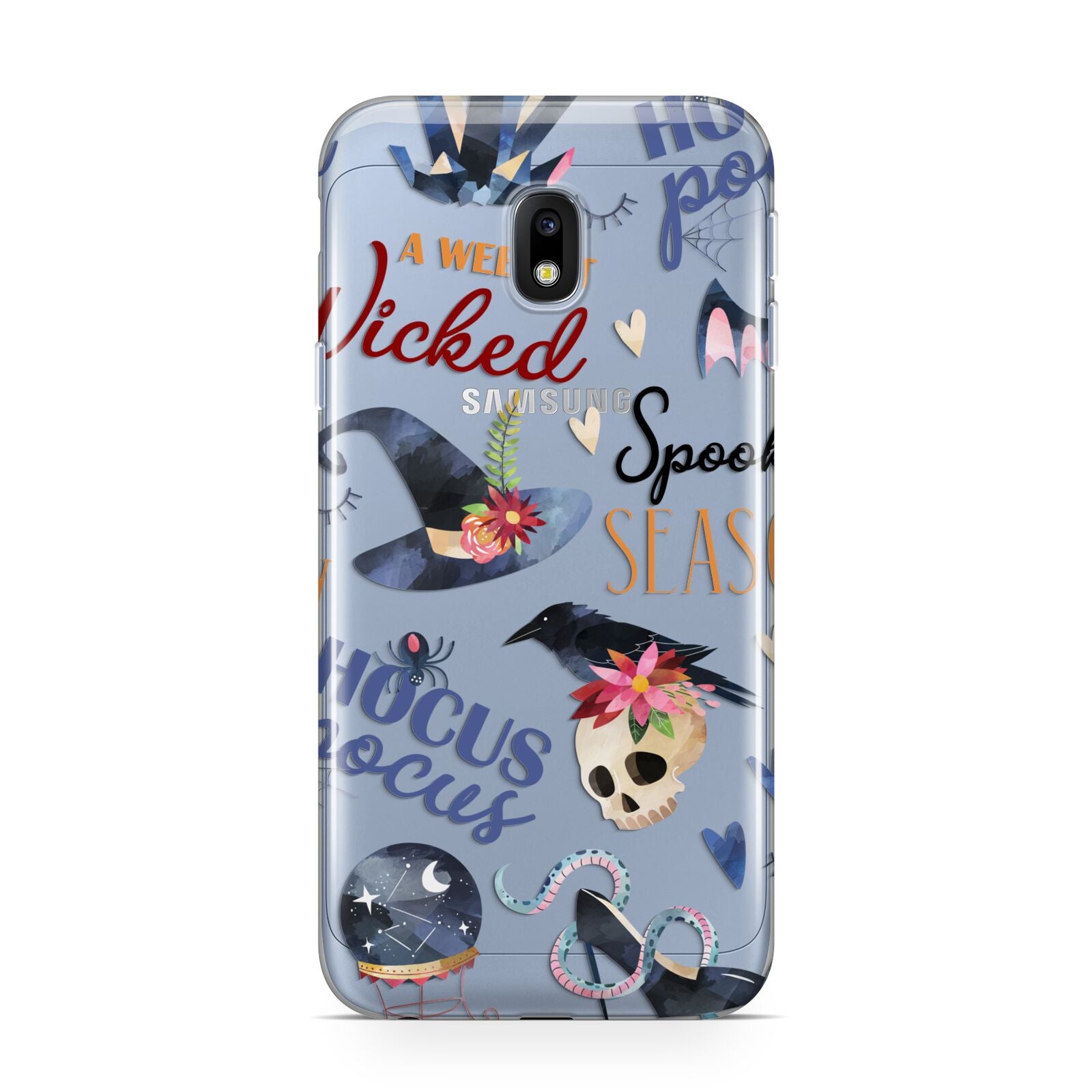 Fun Halloween Catchphrases and Watercolour Illustrations Samsung Galaxy J3 2017 Case