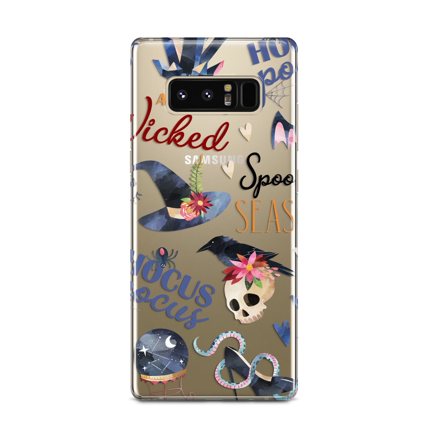 Fun Halloween Catchphrases and Watercolour Illustrations Samsung Galaxy Note 8 Case