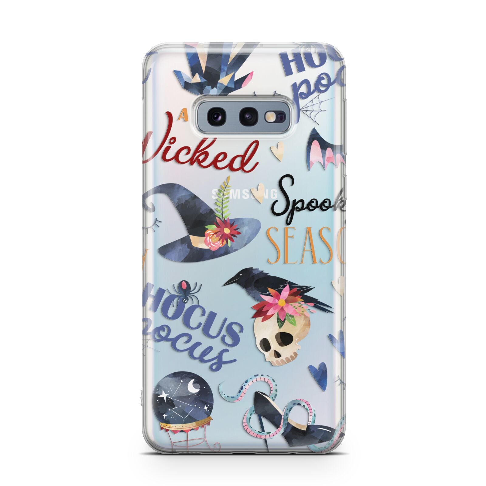 Fun Halloween Catchphrases and Watercolour Illustrations Samsung Galaxy S10E Case