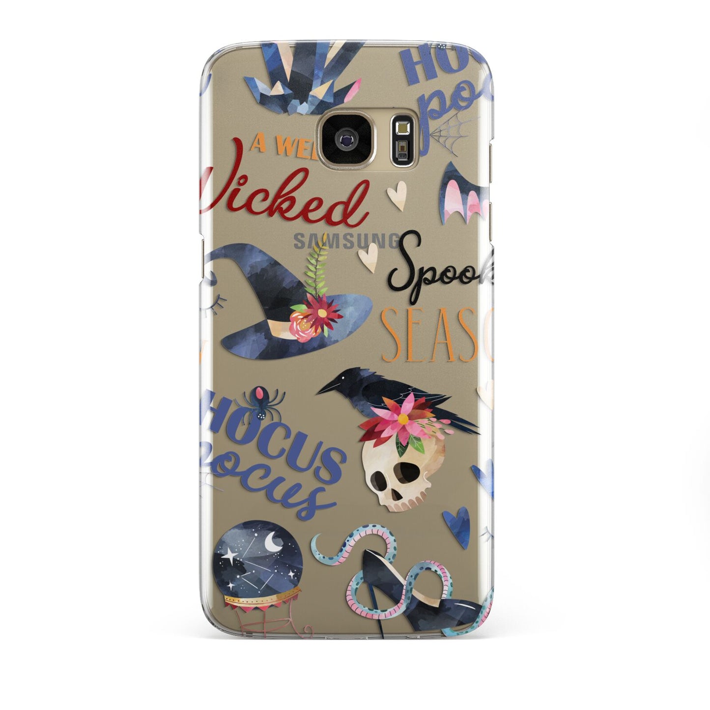 Fun Halloween Catchphrases and Watercolour Illustrations Samsung Galaxy S7 Edge Case