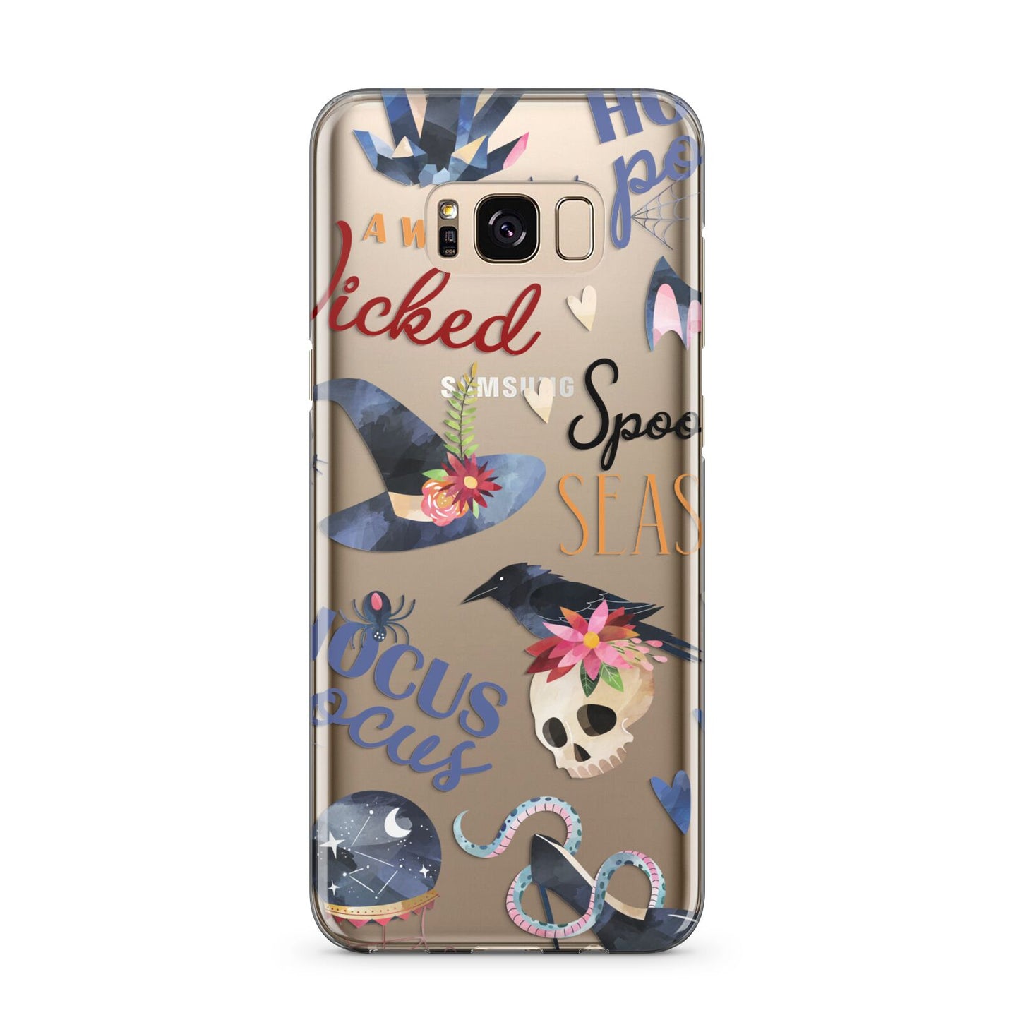 Fun Halloween Catchphrases and Watercolour Illustrations Samsung Galaxy S8 Plus Case