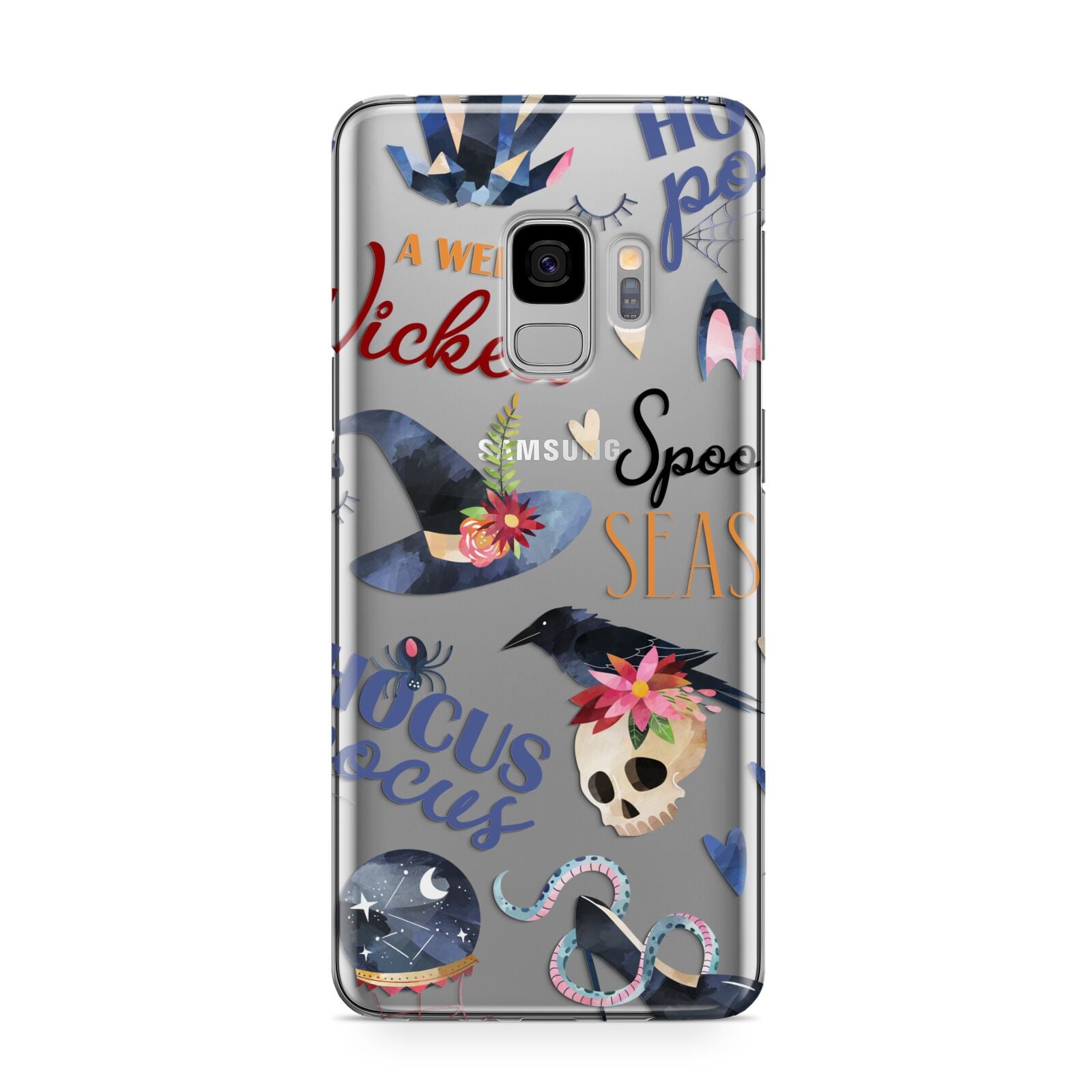 Fun Halloween Catchphrases and Watercolour Illustrations Samsung Galaxy S9 Case