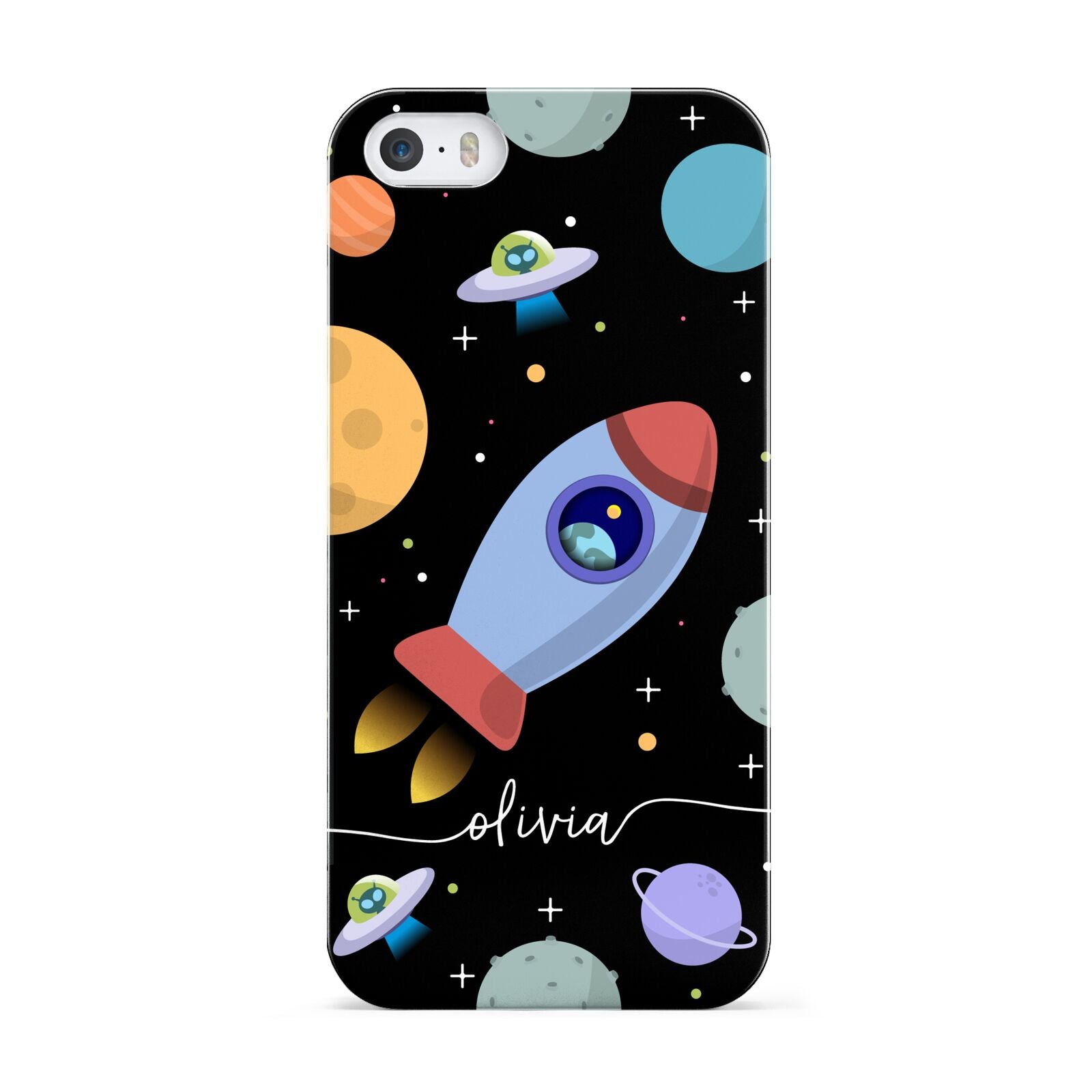 Fun Space Scene Artwork with Name Apple iPhone 5 Case