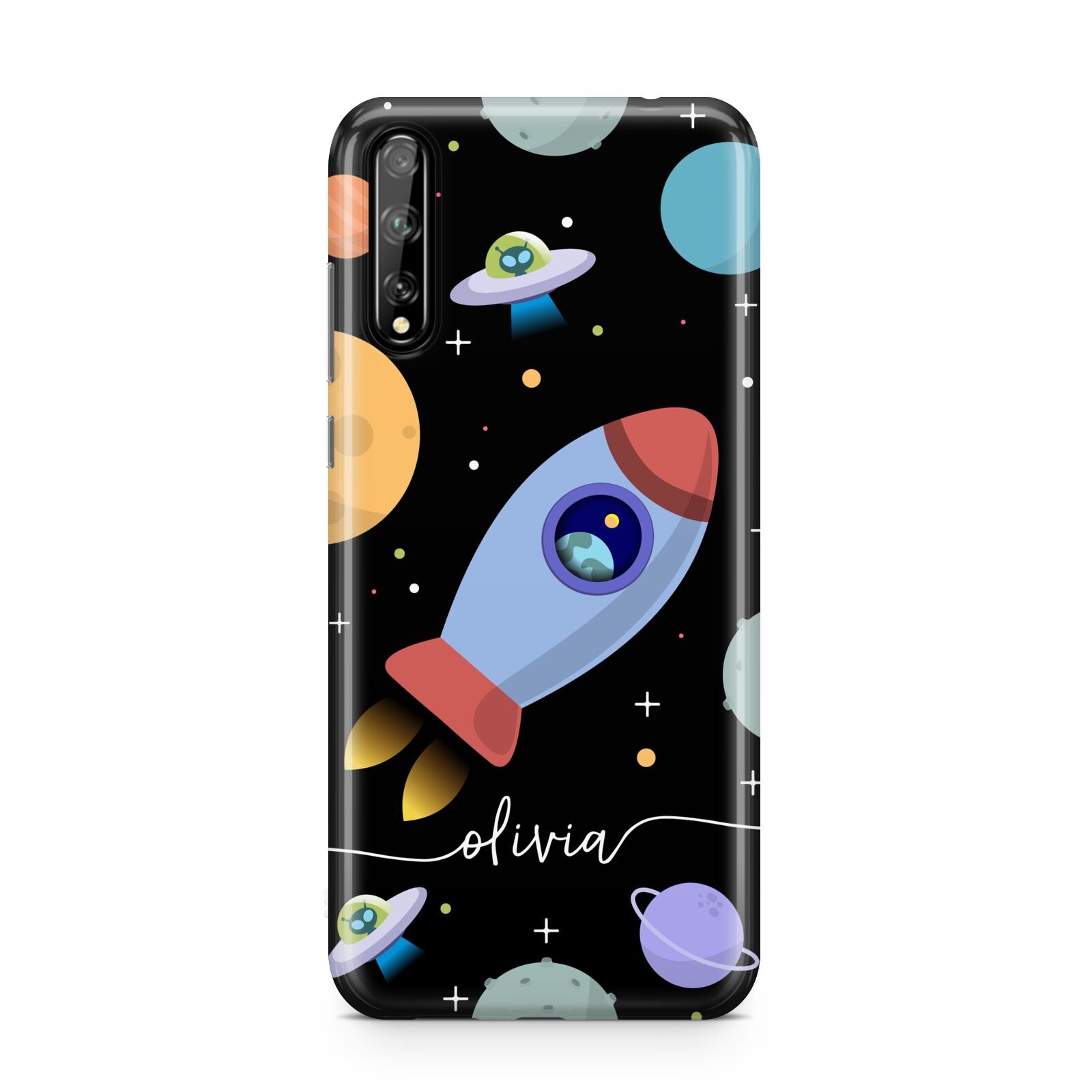 Fun Space Scene Artwork with Name Huawei Enjoy 10s Phone Case