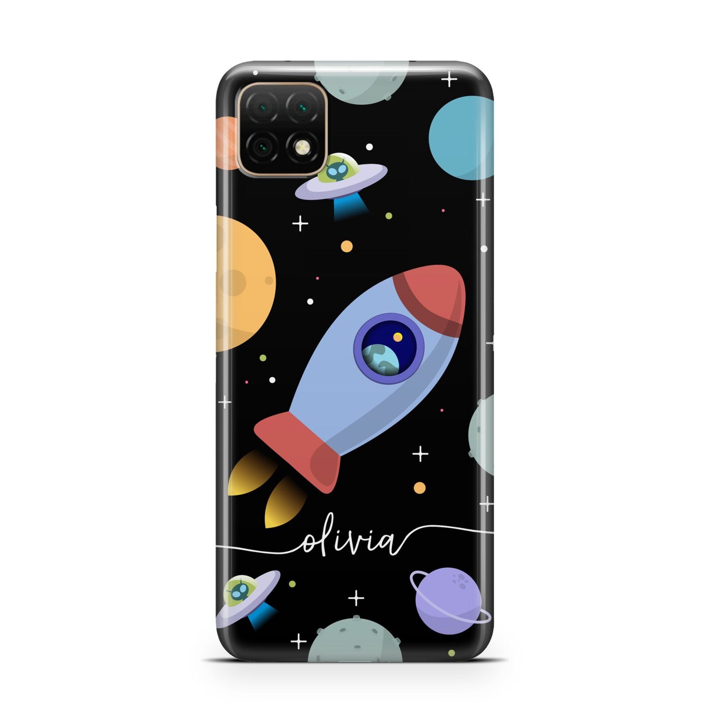 Fun Space Scene Artwork with Name Huawei Enjoy 20 Phone Case