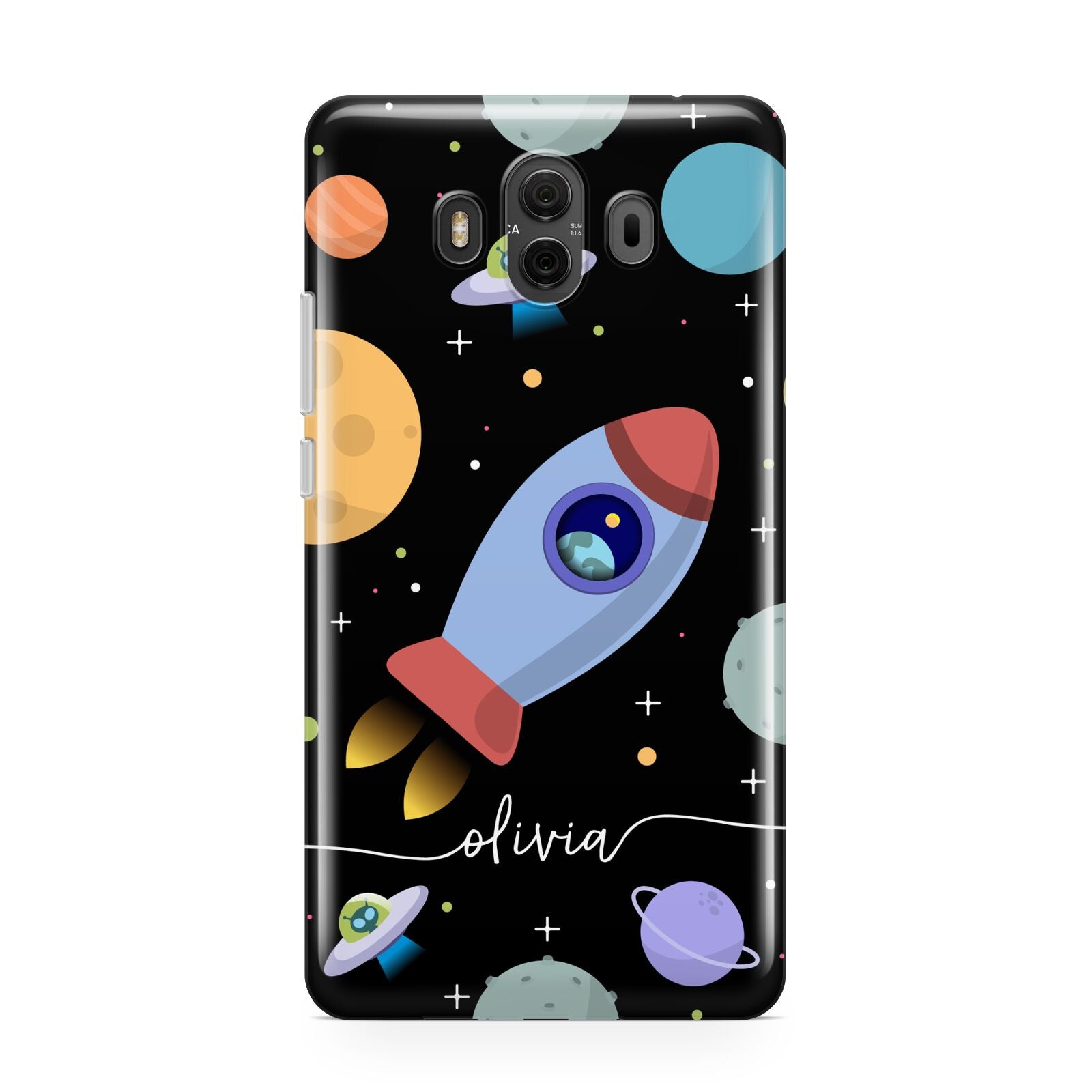 Fun Space Scene Artwork with Name Huawei Mate 10 Protective Phone Case