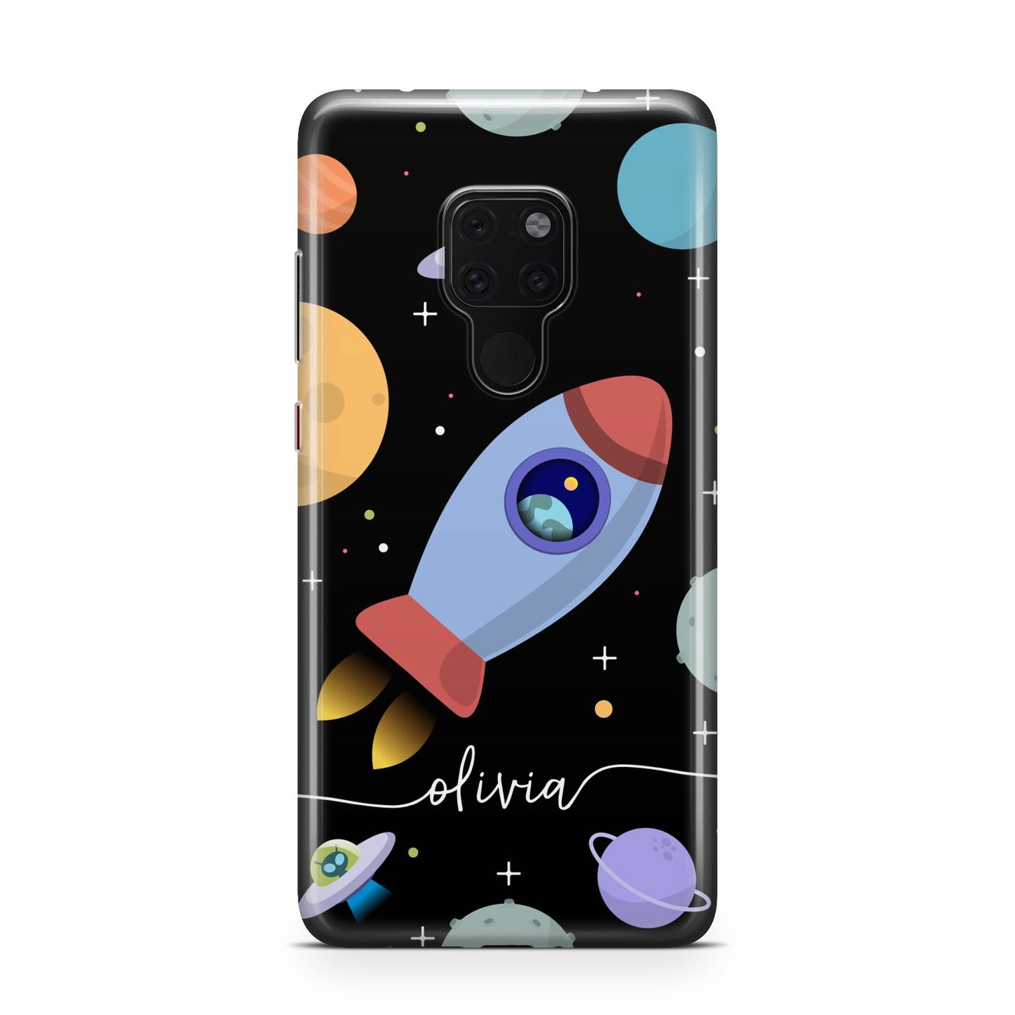 Fun Space Scene Artwork with Name Huawei Mate 20 Phone Case