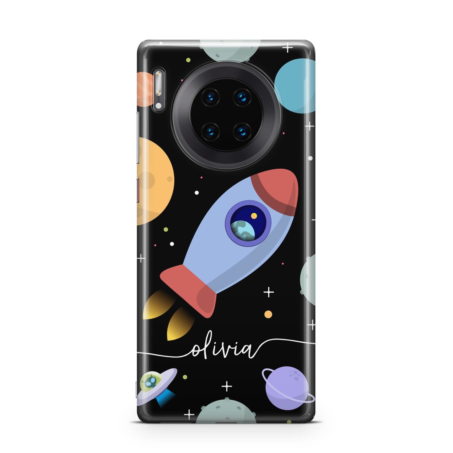 Fun Space Scene Artwork with Name Huawei Mate 30 Pro Phone Case