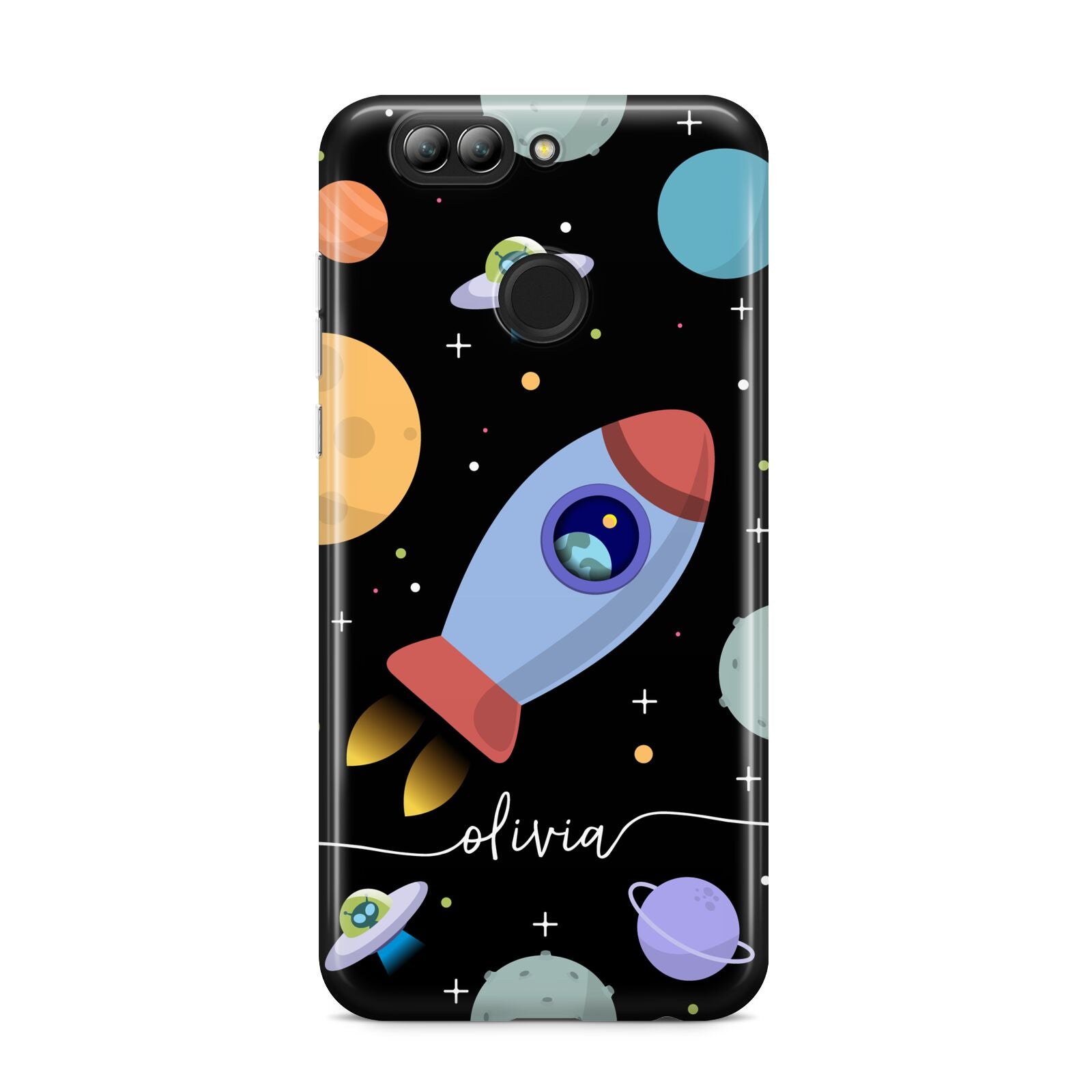 Fun Space Scene Artwork with Name Huawei Nova 2s Phone Case