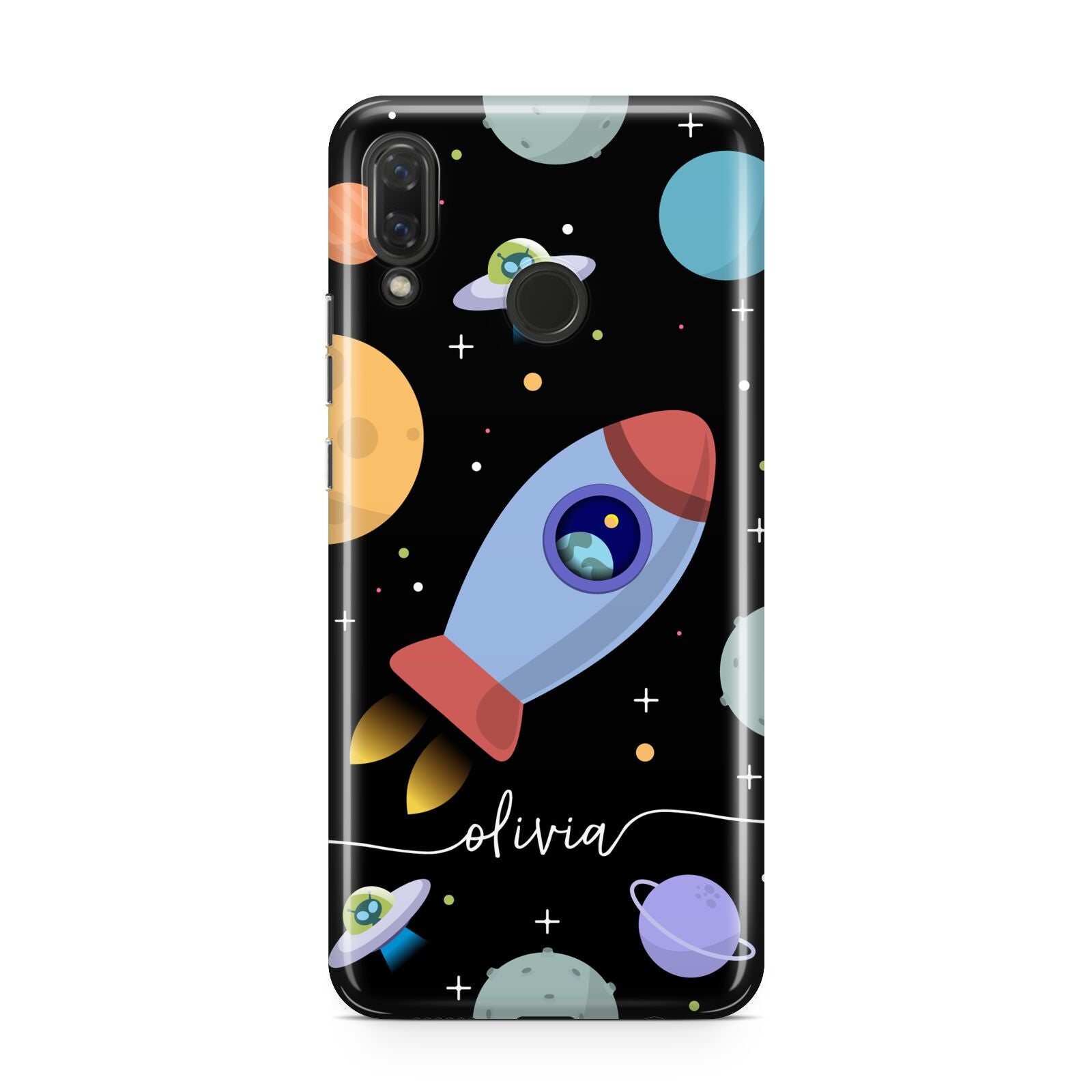 Fun Space Scene Artwork with Name Huawei Nova 3 Phone Case