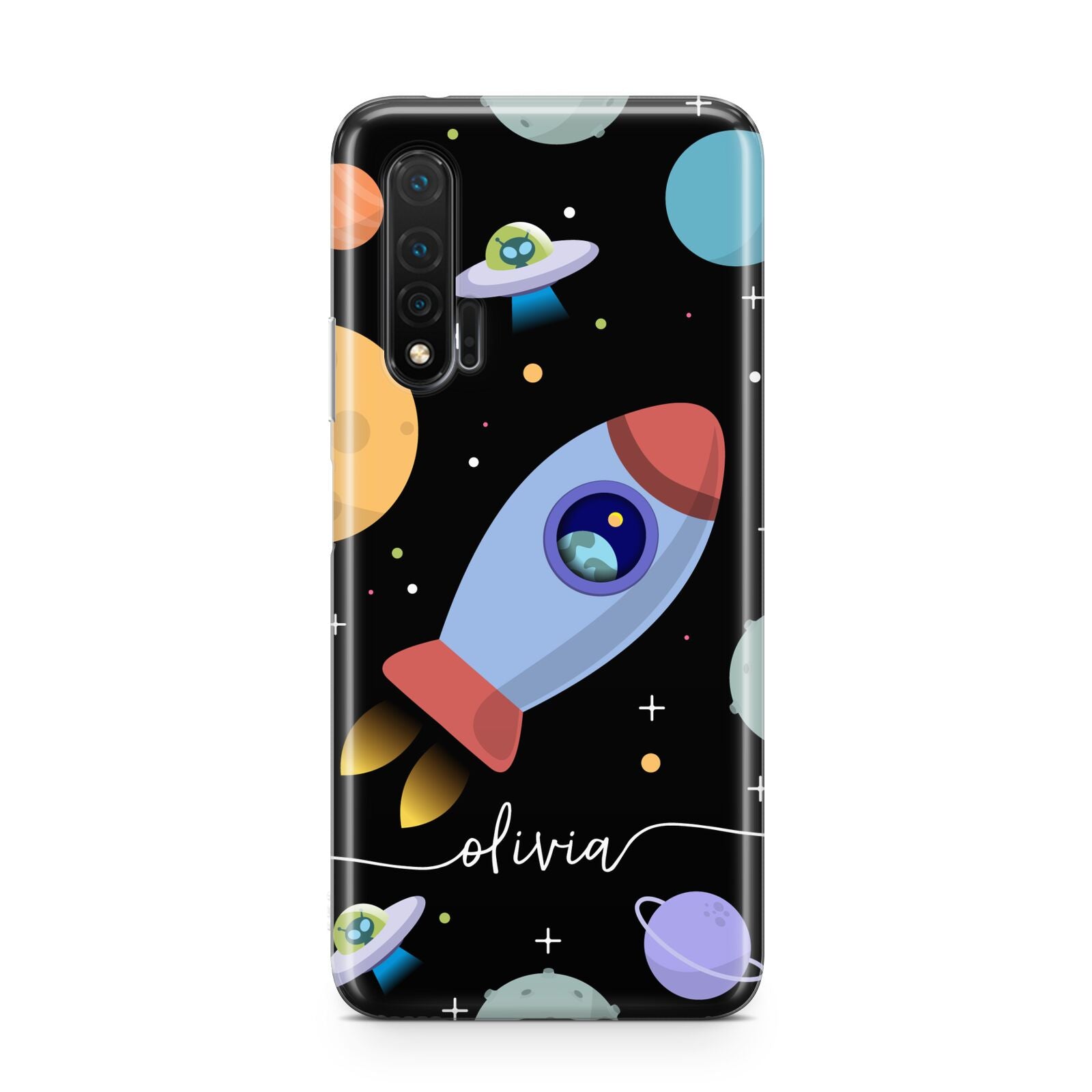 Fun Space Scene Artwork with Name Huawei Nova 6 Phone Case