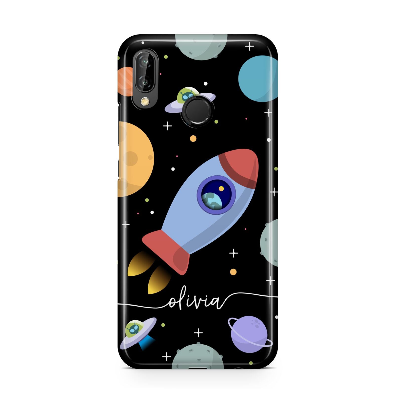 Fun Space Scene Artwork with Name Huawei P20 Lite Phone Case