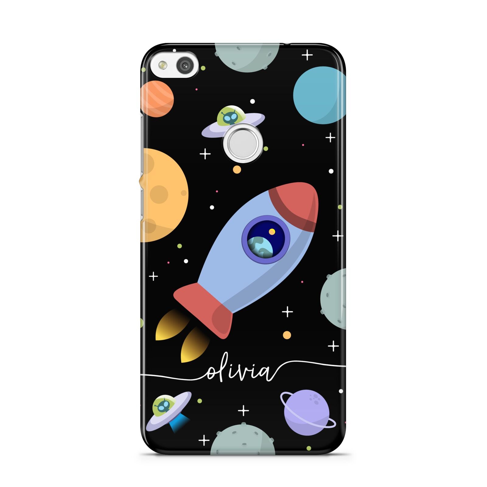 Fun Space Scene Artwork with Name Huawei P8 Lite Case