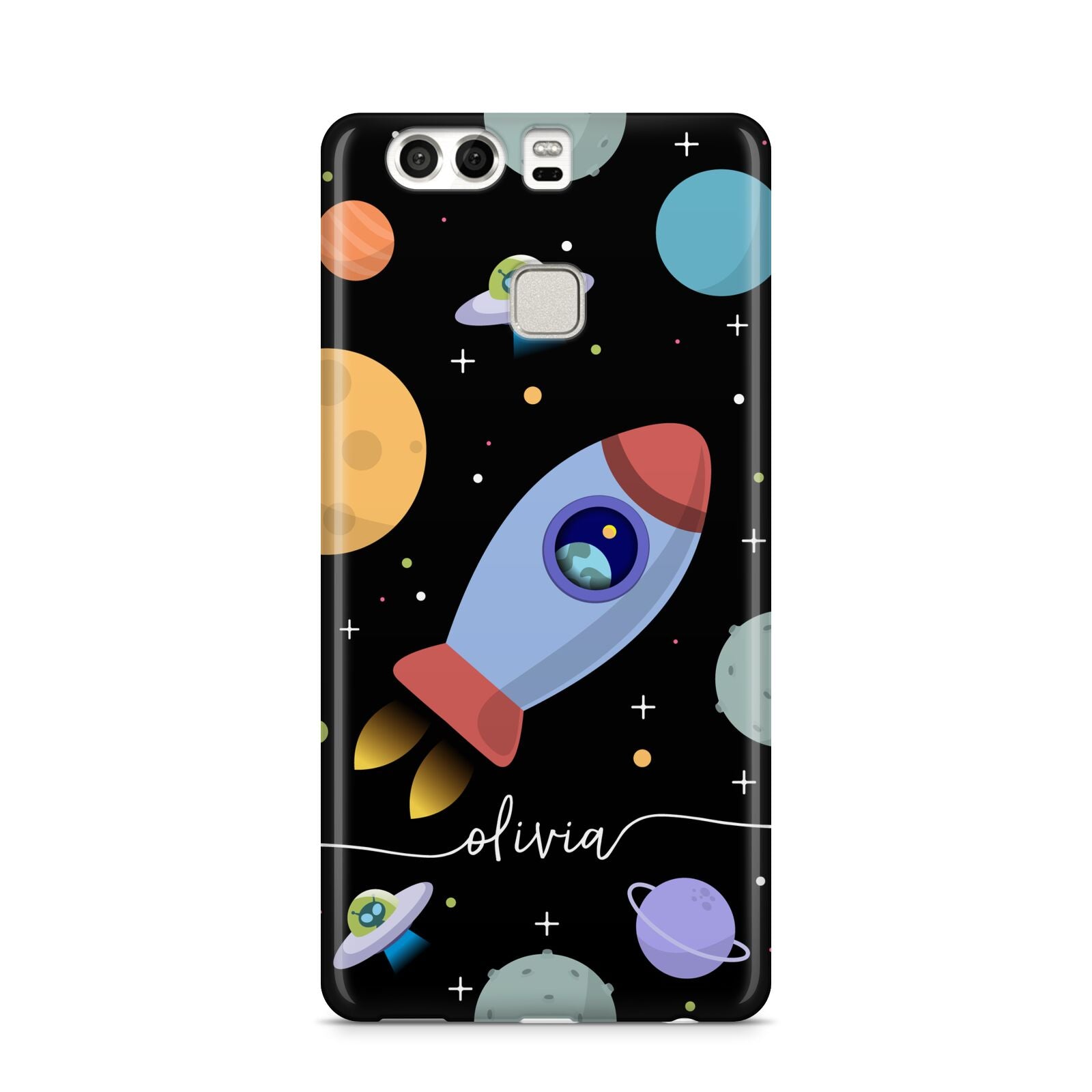 Fun Space Scene Artwork with Name Huawei P9 Case