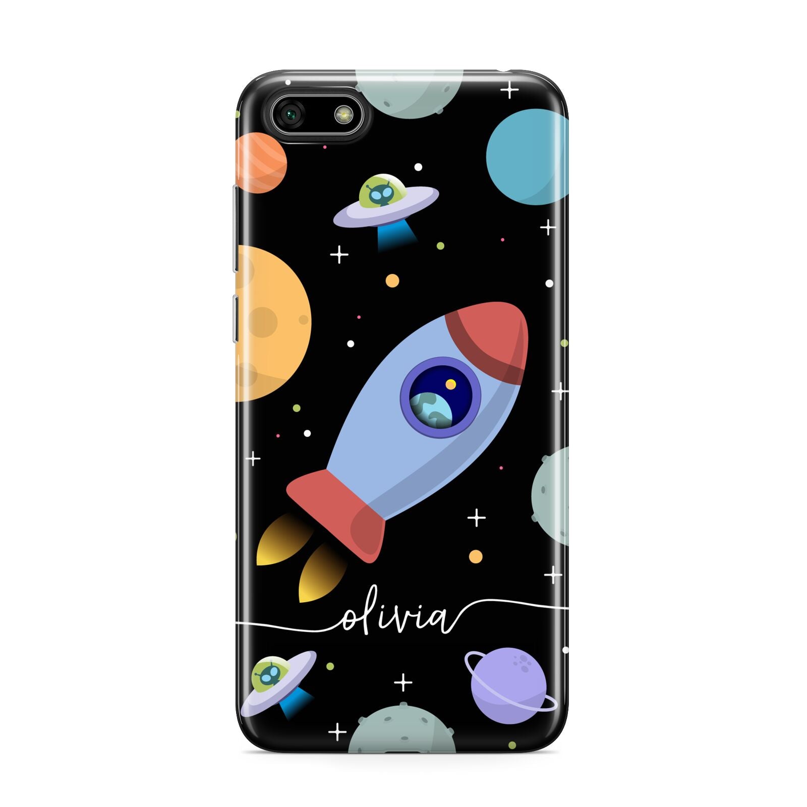 Fun Space Scene Artwork with Name Huawei Y5 Prime 2018 Phone Case