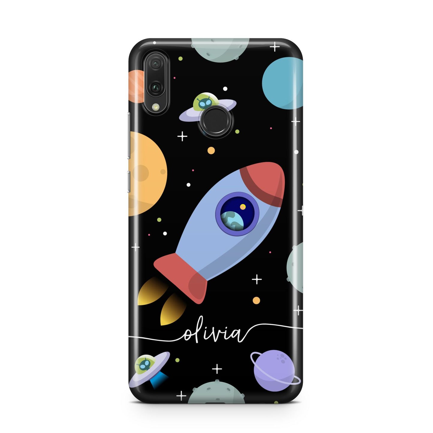 Fun Space Scene Artwork with Name Huawei Y9 2019