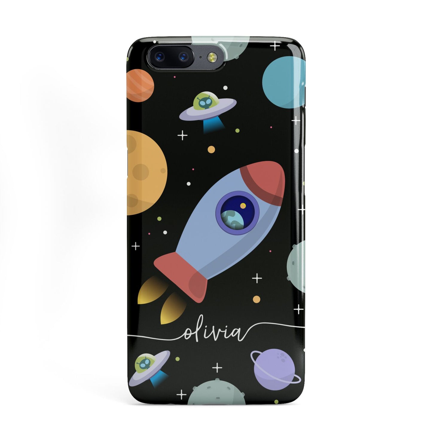 Fun Space Scene Artwork with Name OnePlus Case