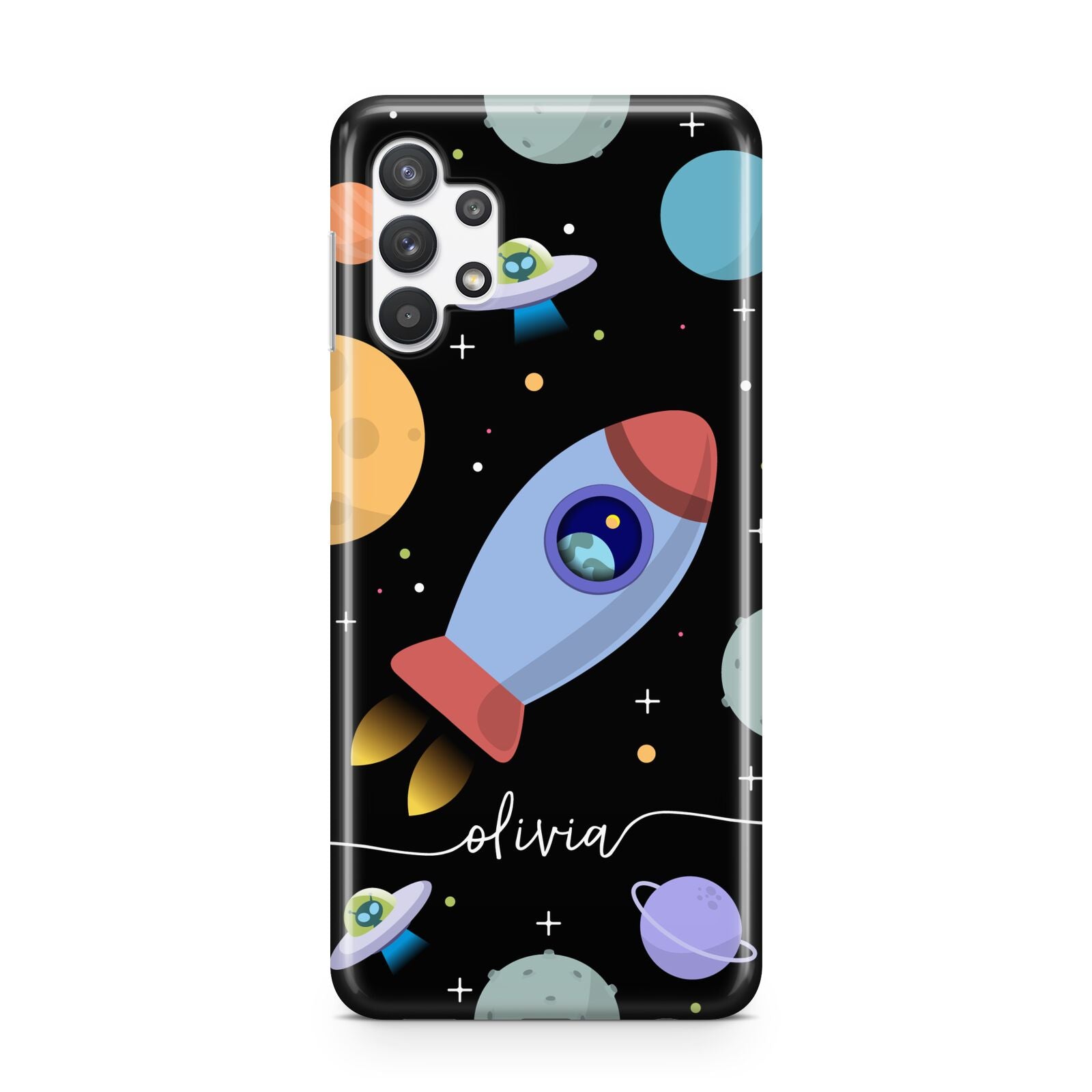 Fun Space Scene Artwork with Name Samsung A32 5G Case